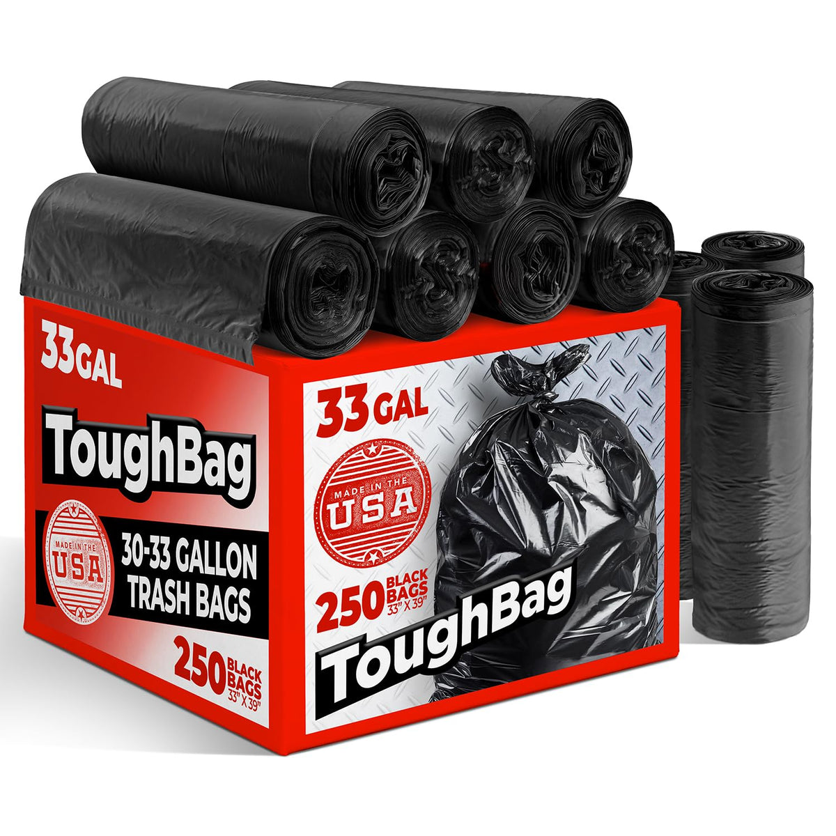 30 33 Gallon Trash Bags Heavy Duty (250 Count)