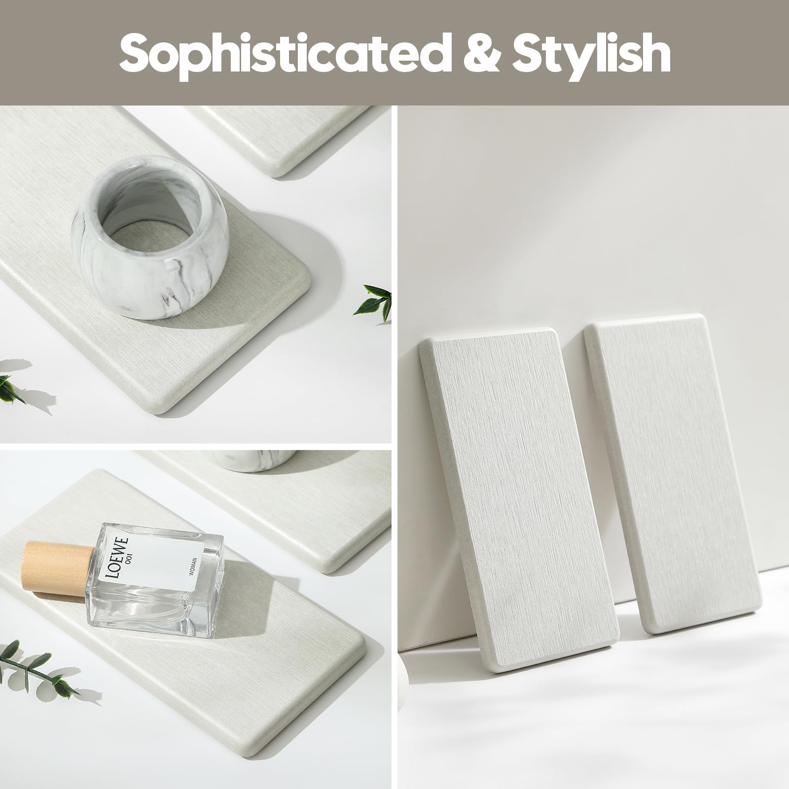 2PCS 7"x3.5" Water Absorbing Bathroom Sink Vanity Trays (2 Count)