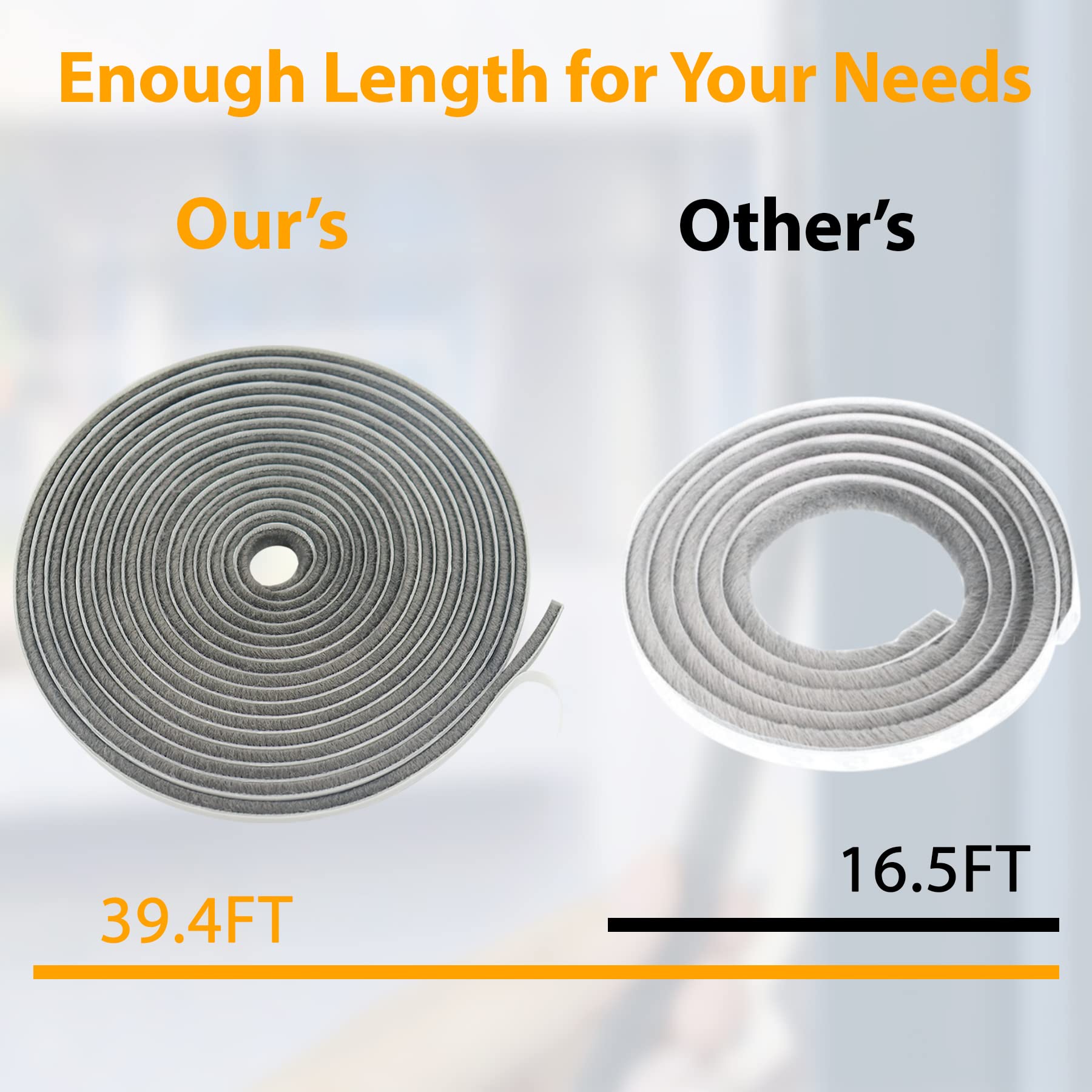 39.4FT Weather Stripping for Doors and Windows