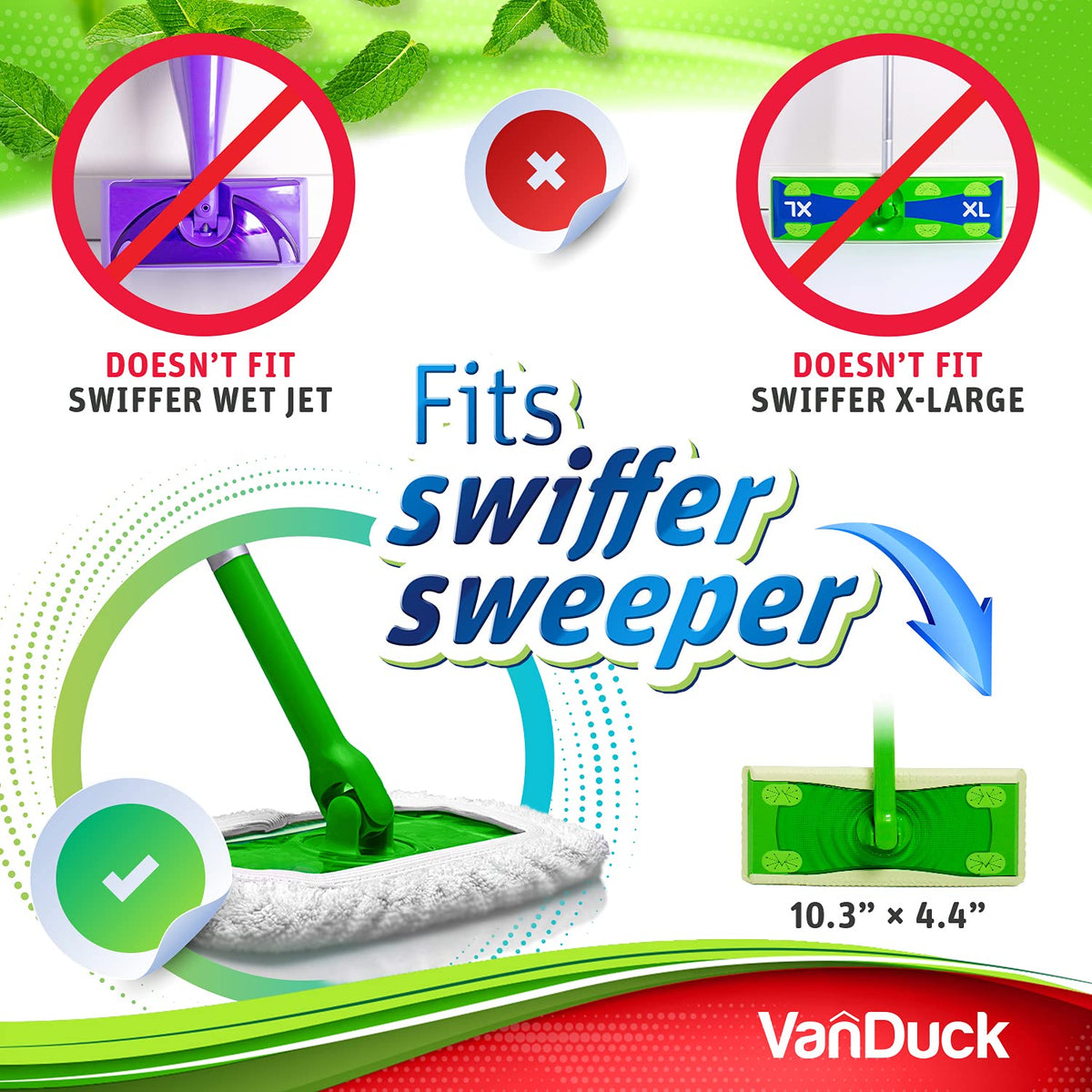 Reusable 100% Cotton Mop Pads for Swiffer Sweeper (8 Count)