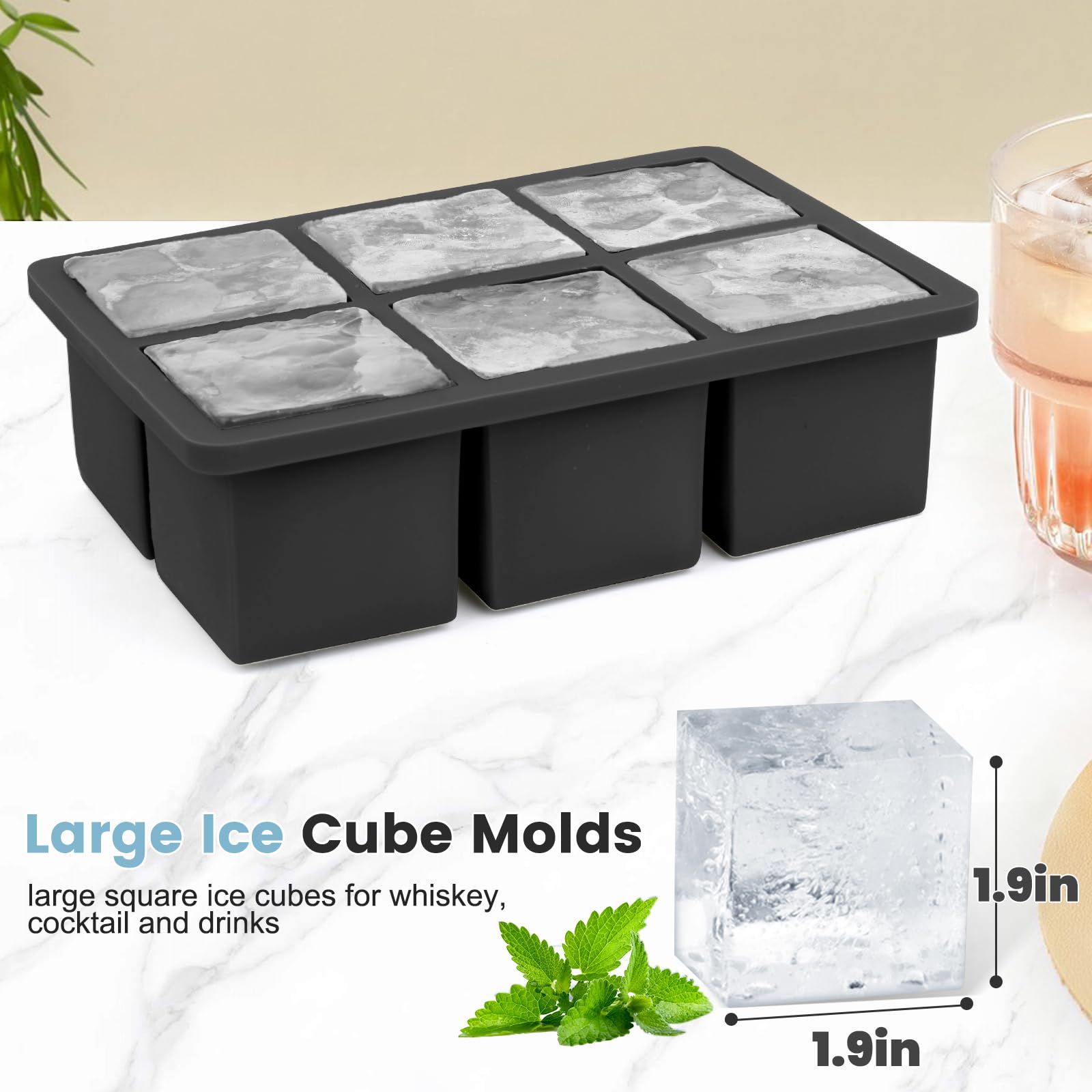 Large Silicone Ice Cube Tray 3Pack (3 Count)