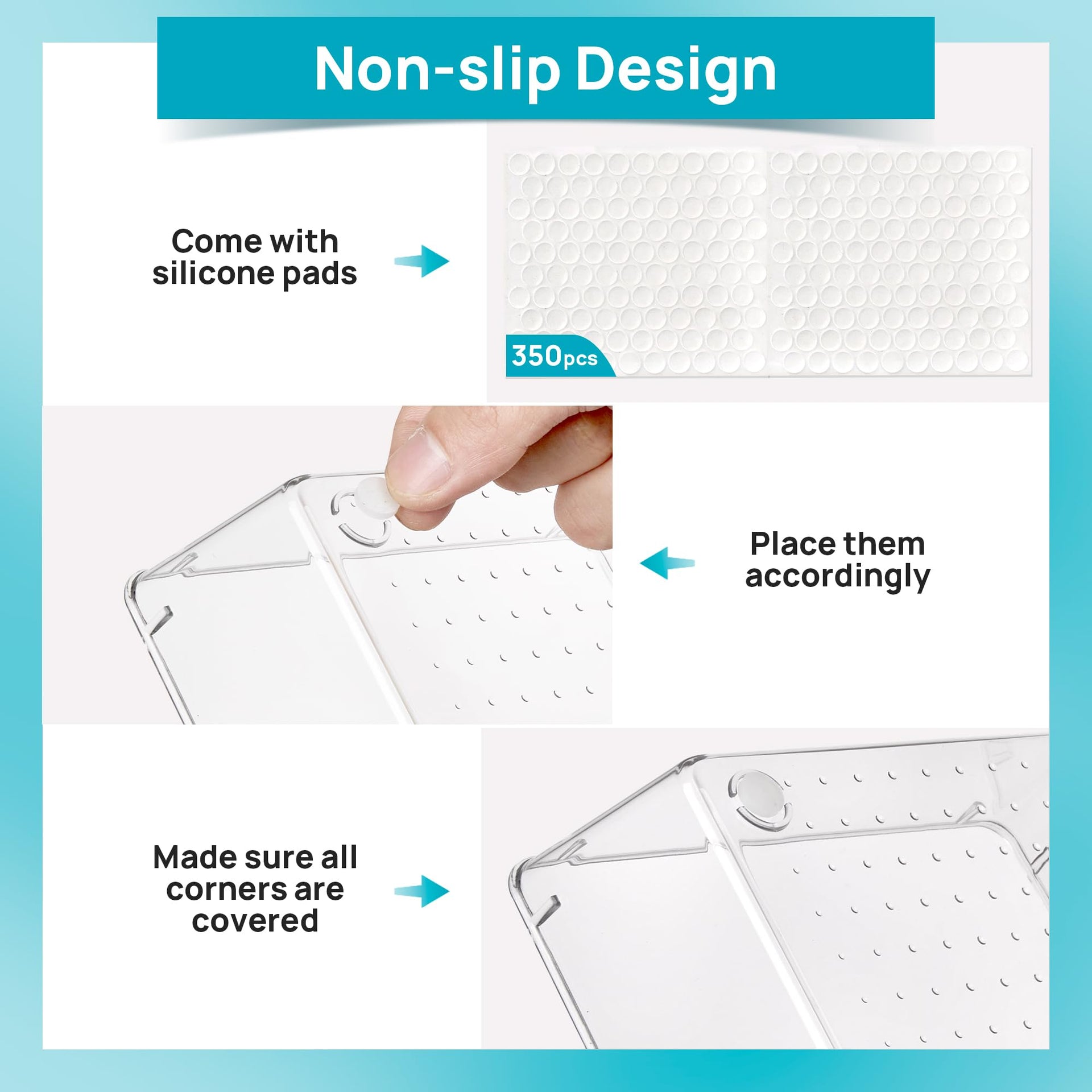 72 PCS Clear Plastic Drawer Organizers Set (72 Count)