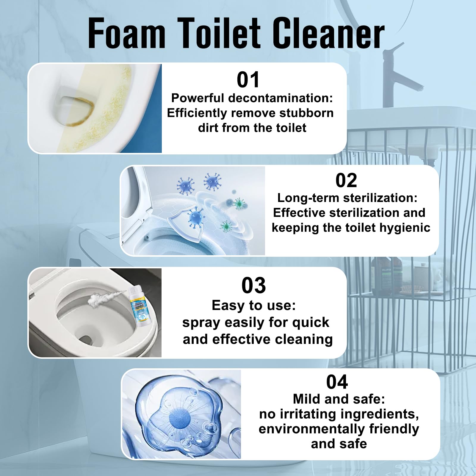 2PCS Foam Toilet Cleaner