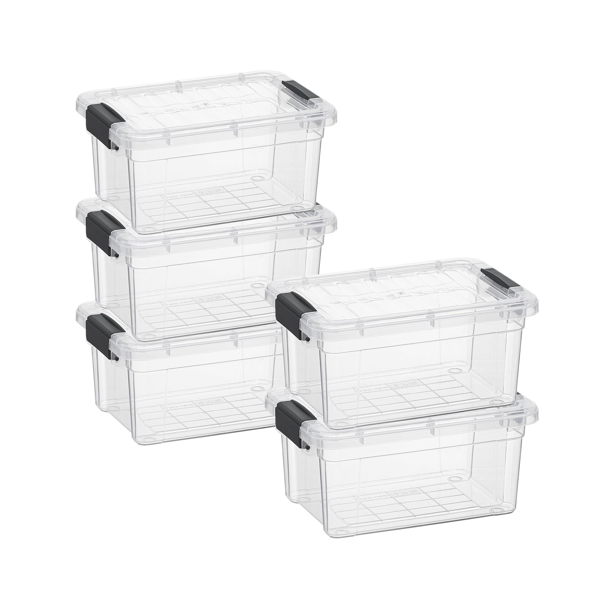 Clear Storage Boxes with Lids (5 Count)