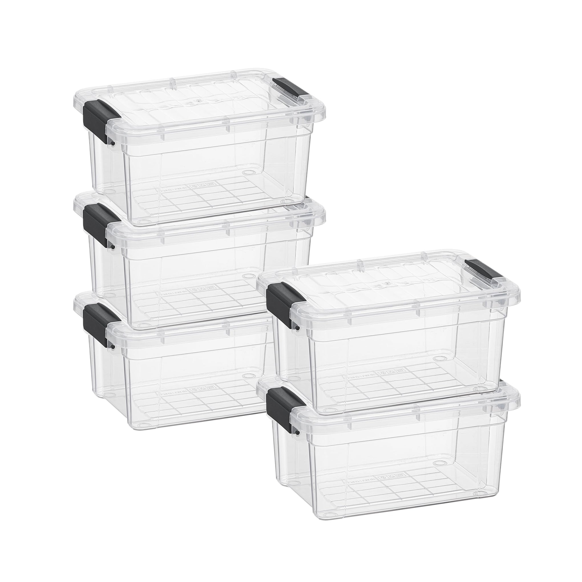Clear Storage Boxes with Lids (5 Count)