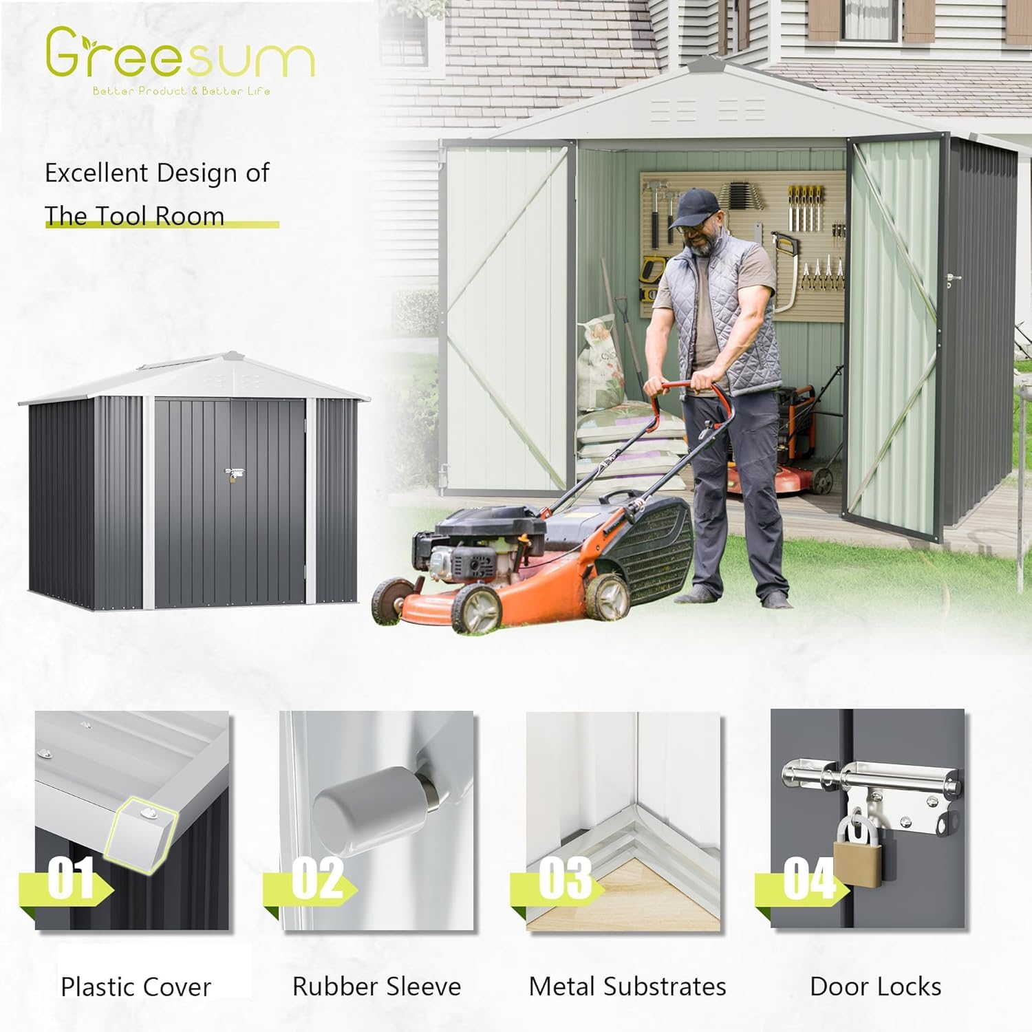 8x6FT Outdoor Storage Shed