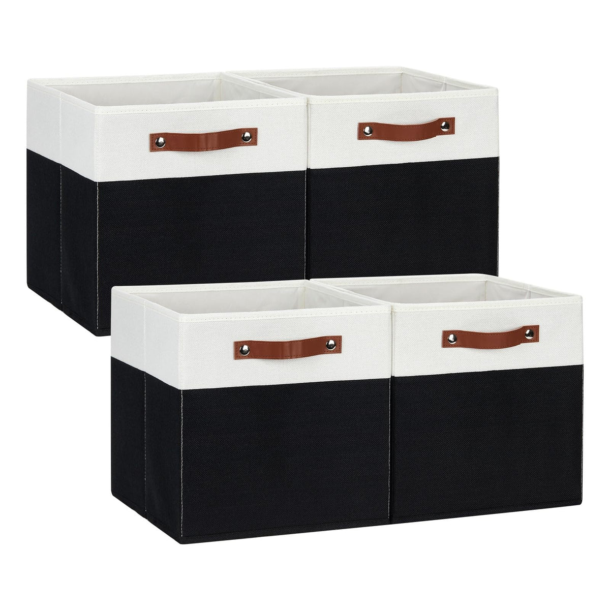 Fabric Storage Bins for Shelves (4 Count)