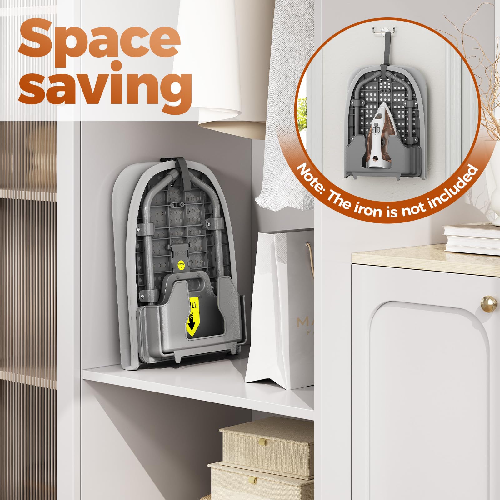 Small Ironing Board with Iron Holder Compact Tabletop Iron Board