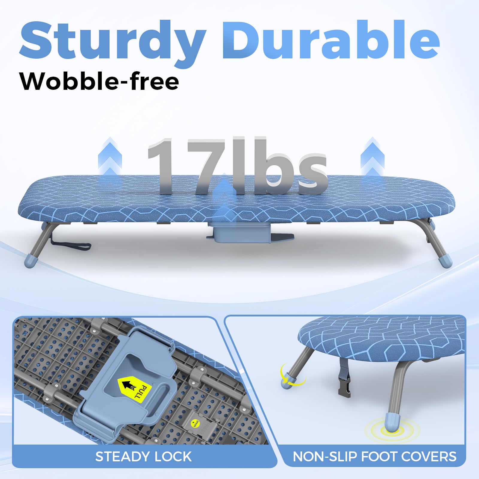 Small Ironing Board with Iron Holder Compact Tabletop Iron Board