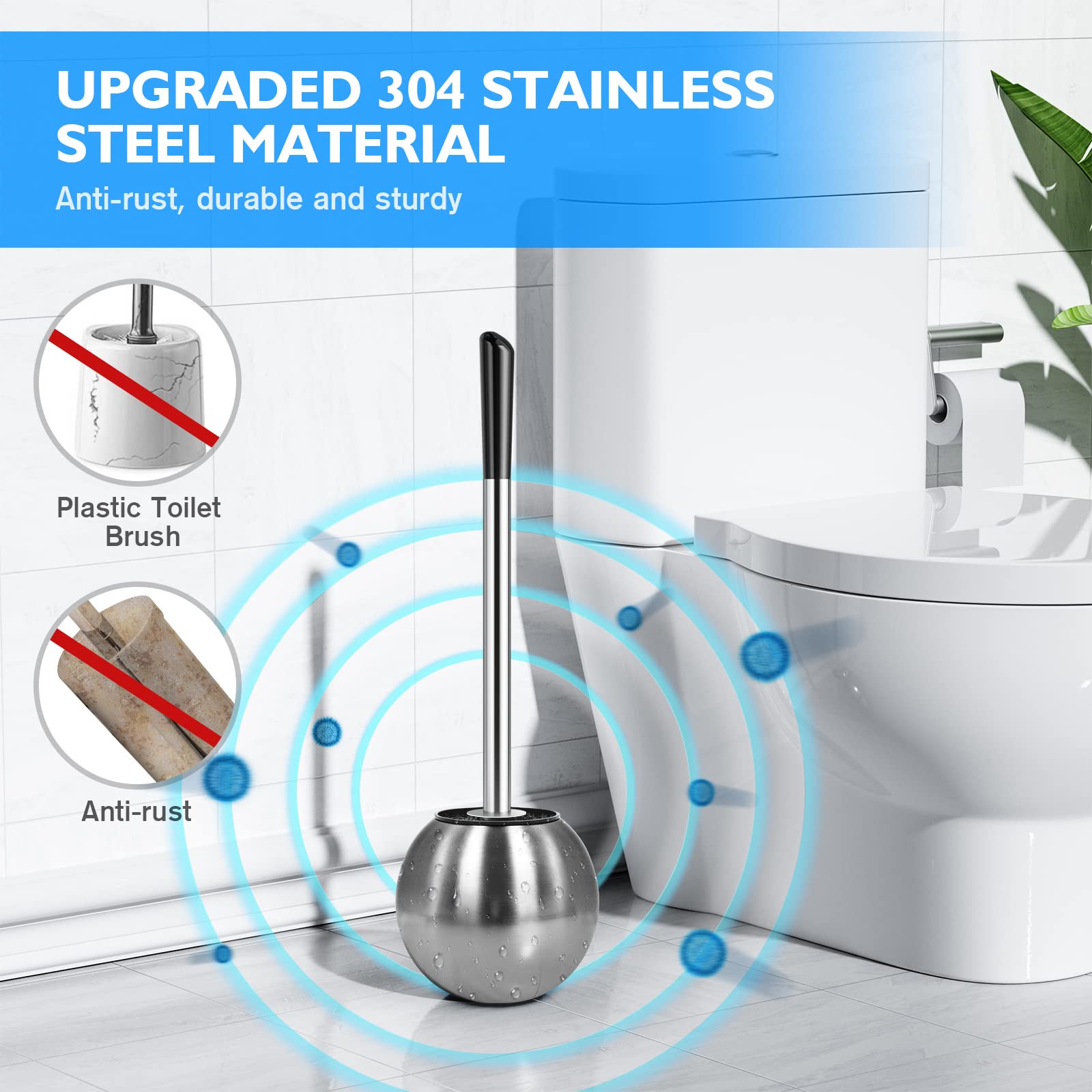 Toilet Brush and Holder 2 Pack (2 Count)