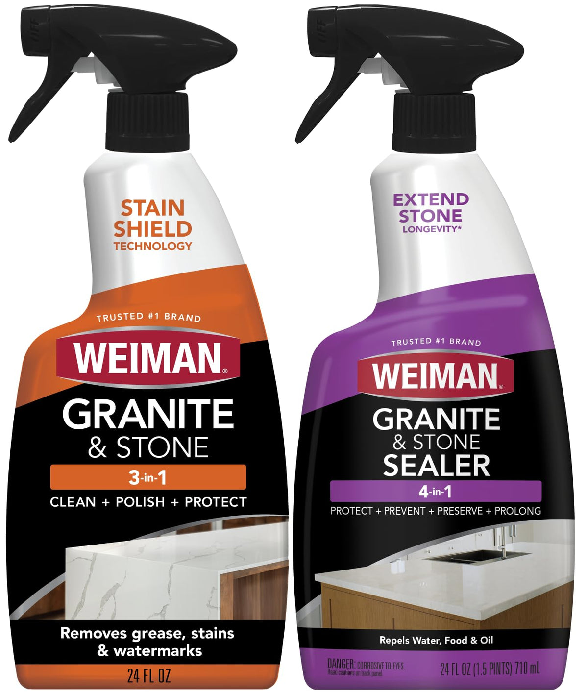 Stone & Granite Countertop Cleaner and Sealer Kit (48 Fl Oz)
