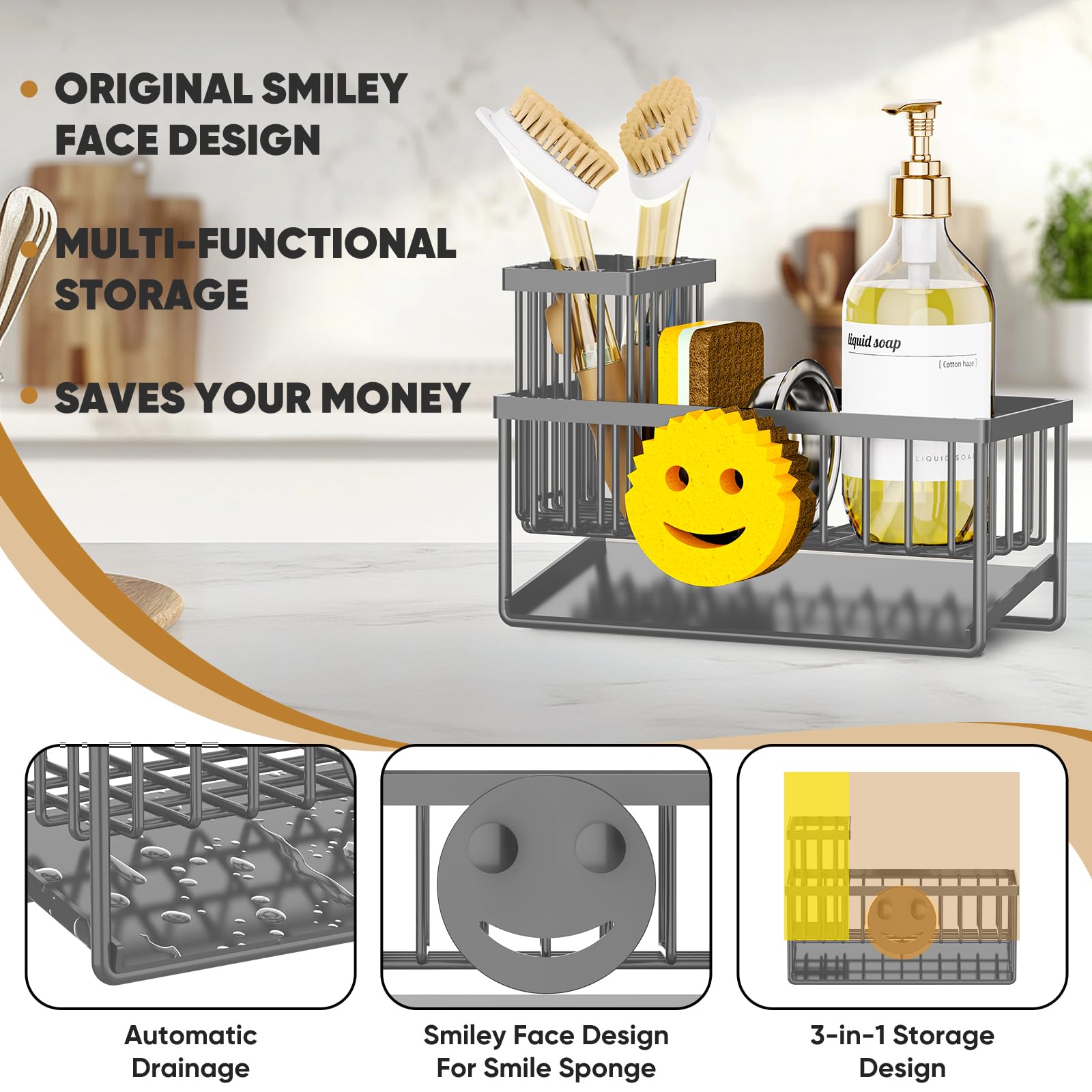 Sponge Holder for Kitchen Sink