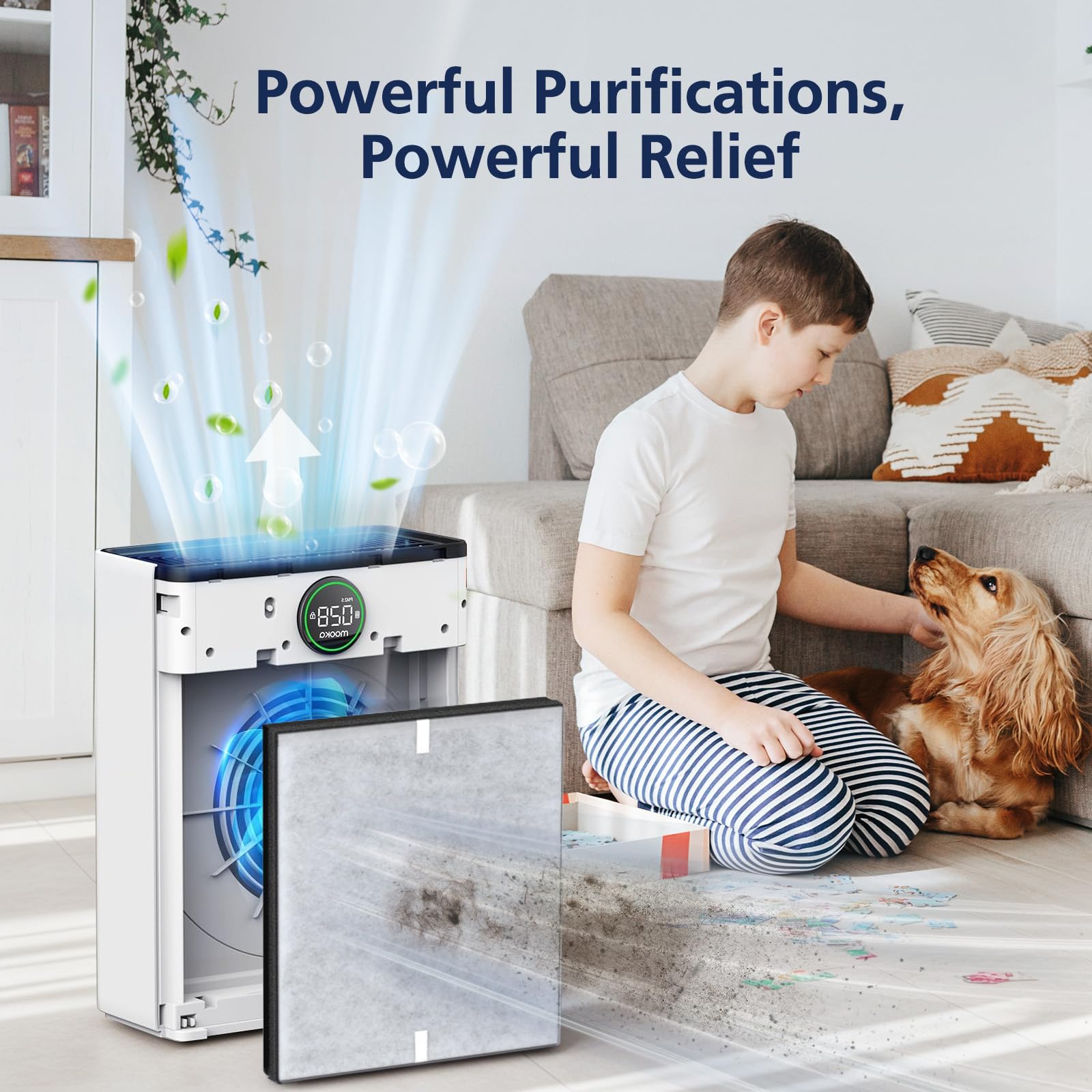 PR1 Replacement Filter for Mooka PR1 Air Purifier for Home Large Room (2 Count)
