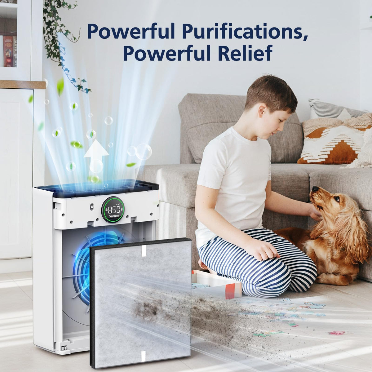 PR1 Replacement Filter for Mooka PR1 Air Purifier for Home Large Room (2 Count)