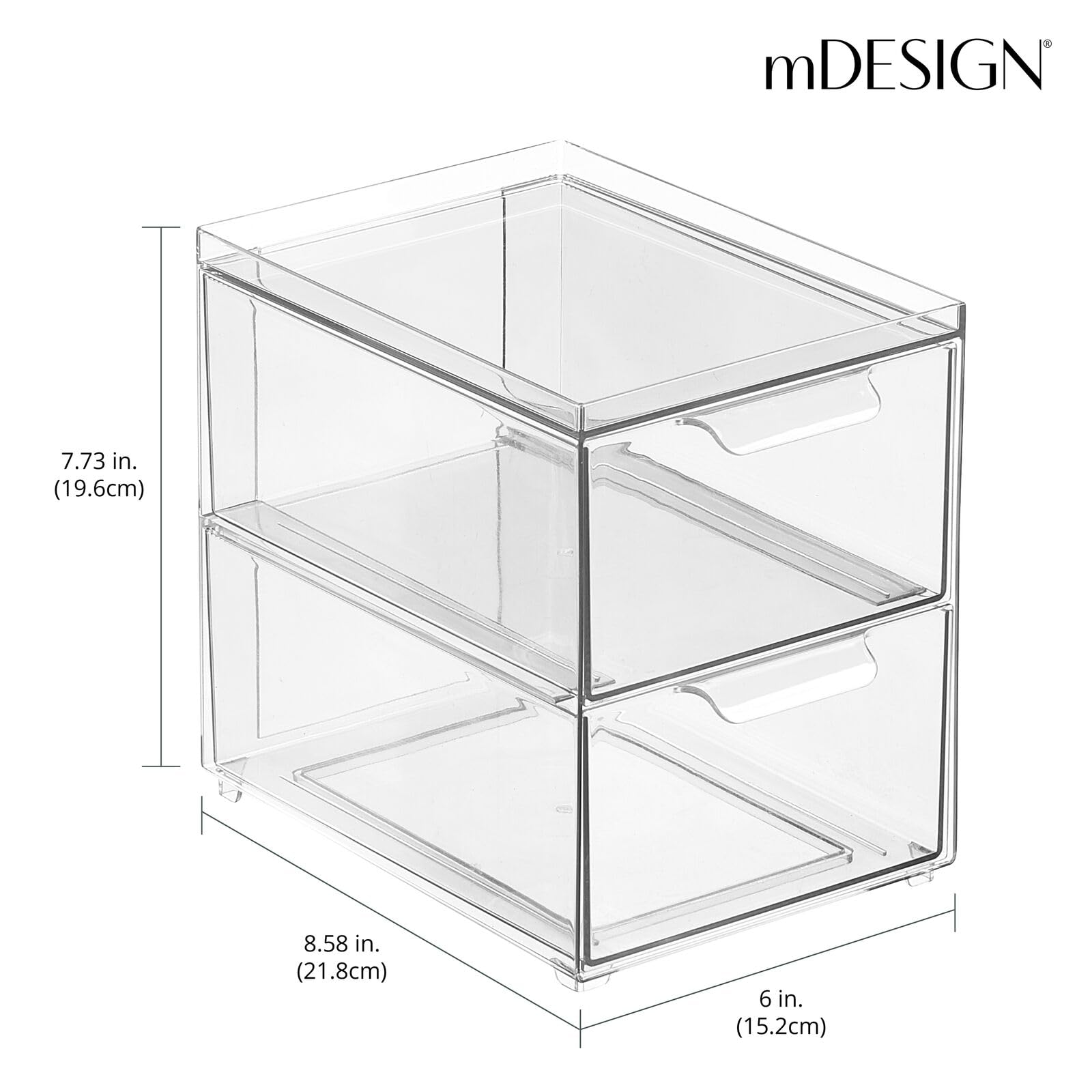 Stackable Storage Containers Box with 2 Pull