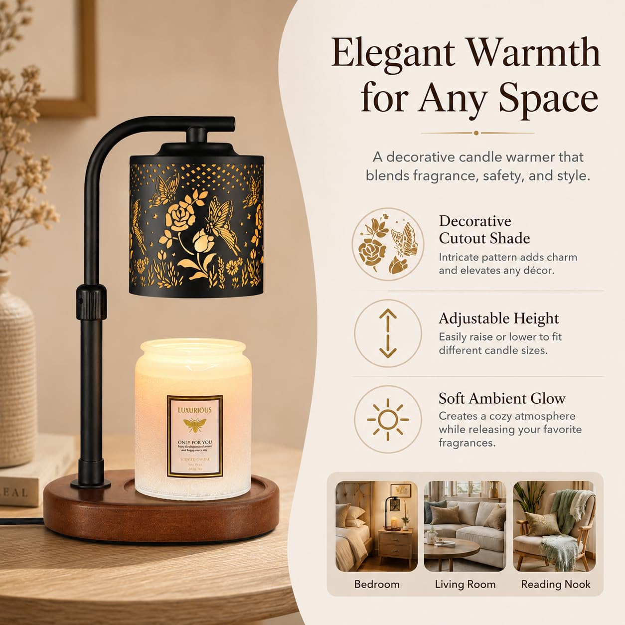Butterfly Candle Warmer Lamp Birthday Gifts for Women Mom
