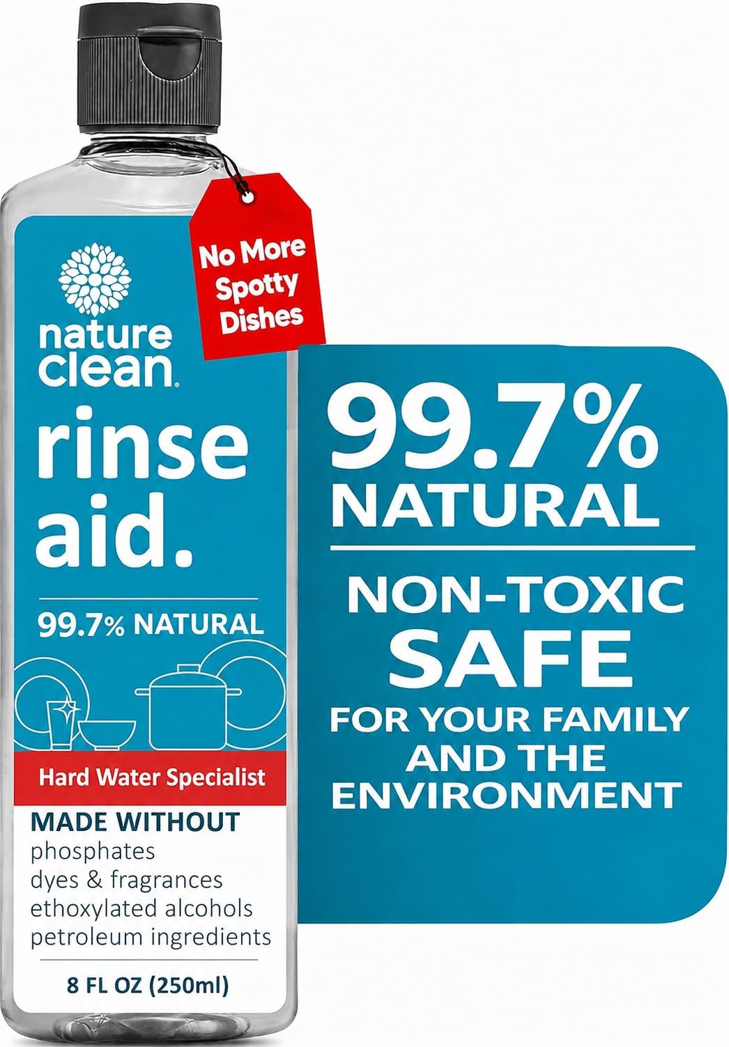 Dishwasher Rinse Aid Cleaner Non (8 Fl Oz)