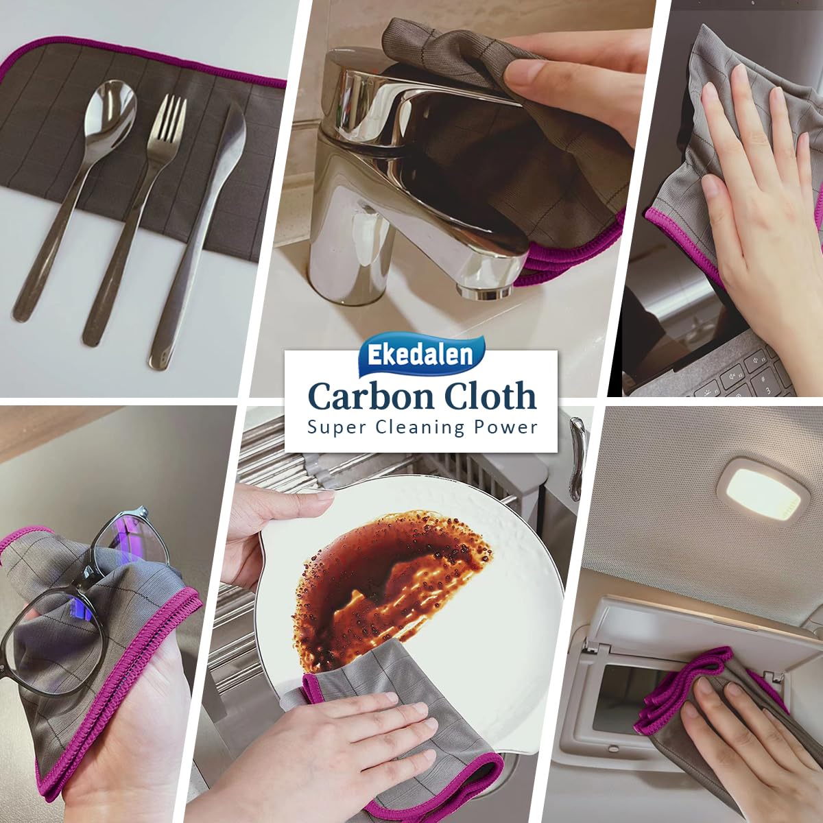 Microfiber Cleaning Cloth Lint Free Glass Polish (6 Count)