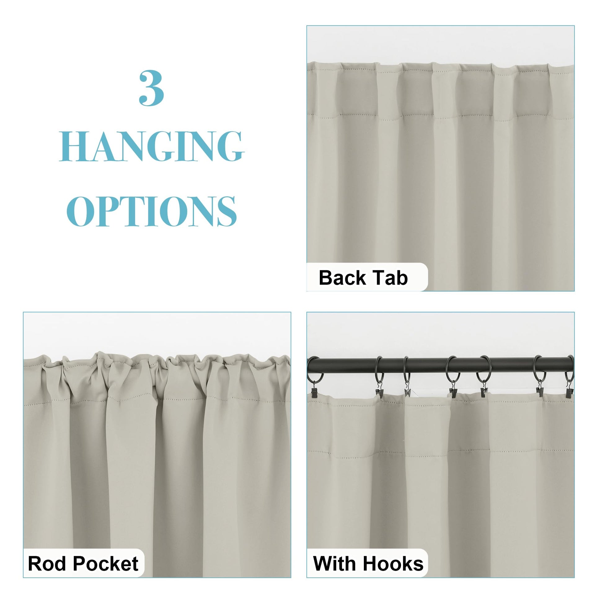 Small Window Curtains for Kitchen Bathroom Cafe RV Camper (2 Count)