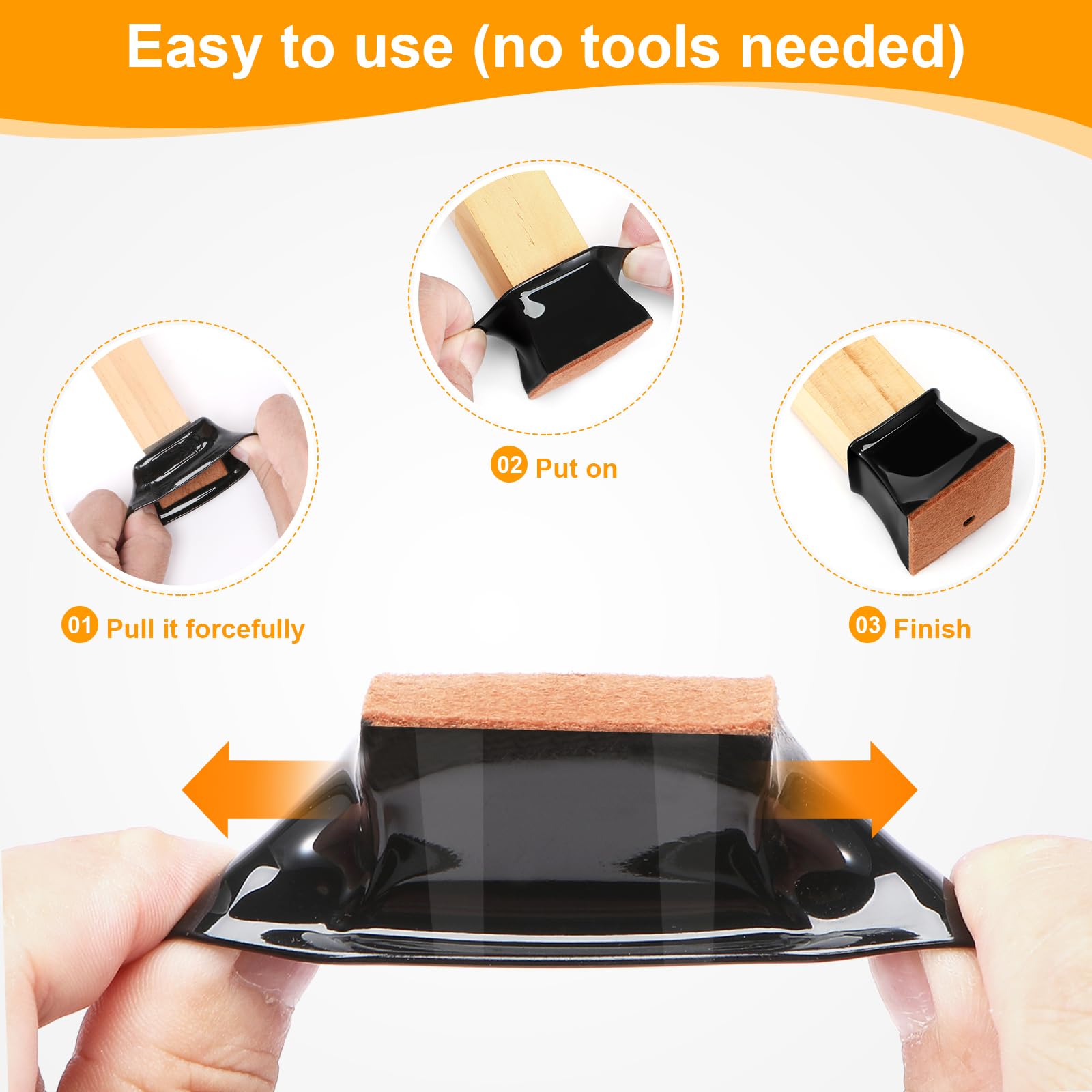 32 Pack Square Chair Leg Floor Protectors for Hardwood Floors
