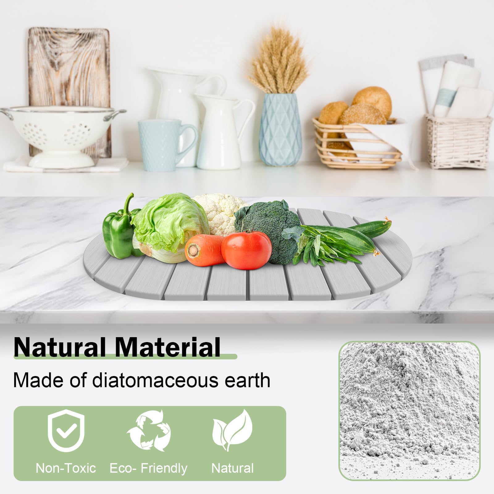 Stone Dish Drying Mat for Kitchen Counter