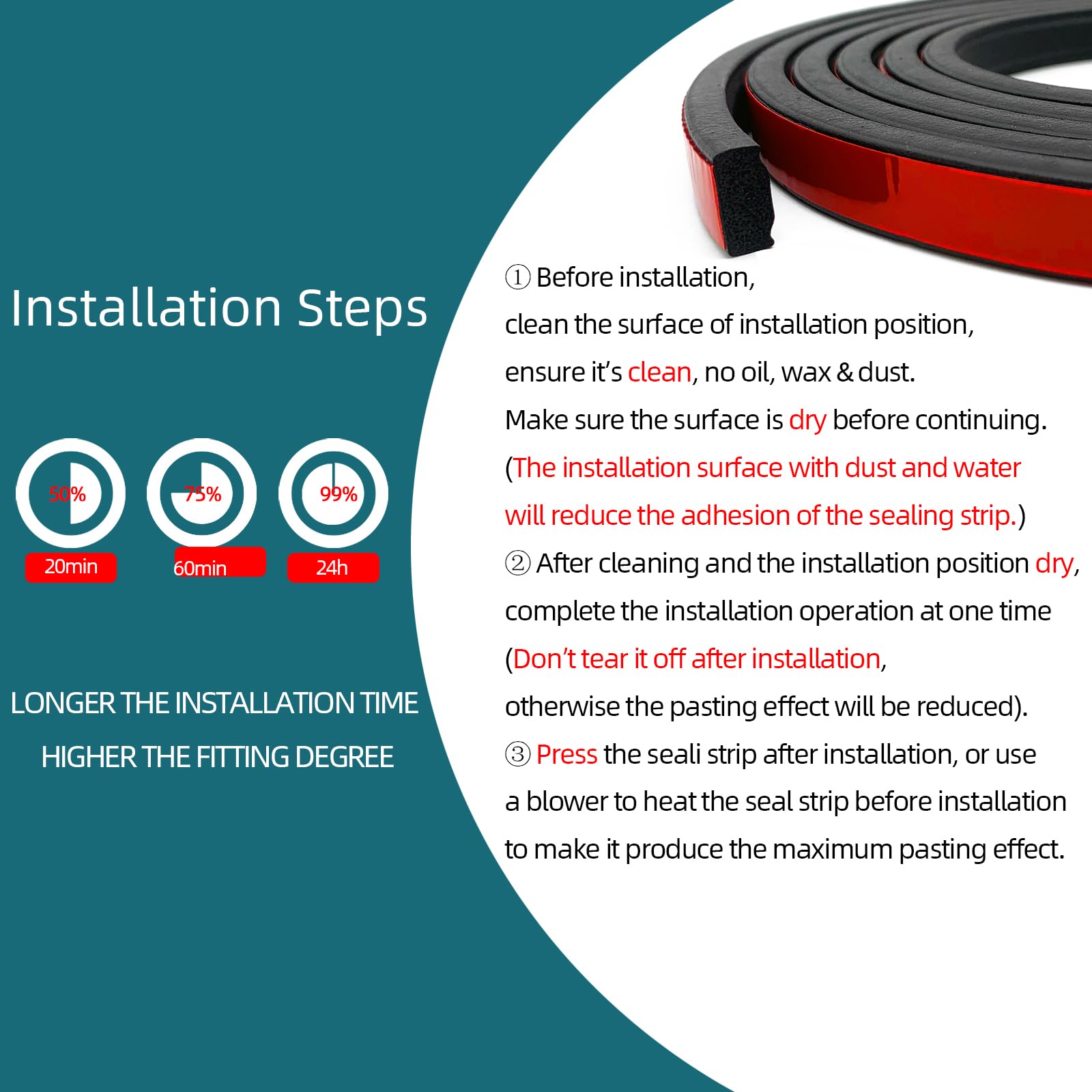 Rectangle Foam Rubber Seal