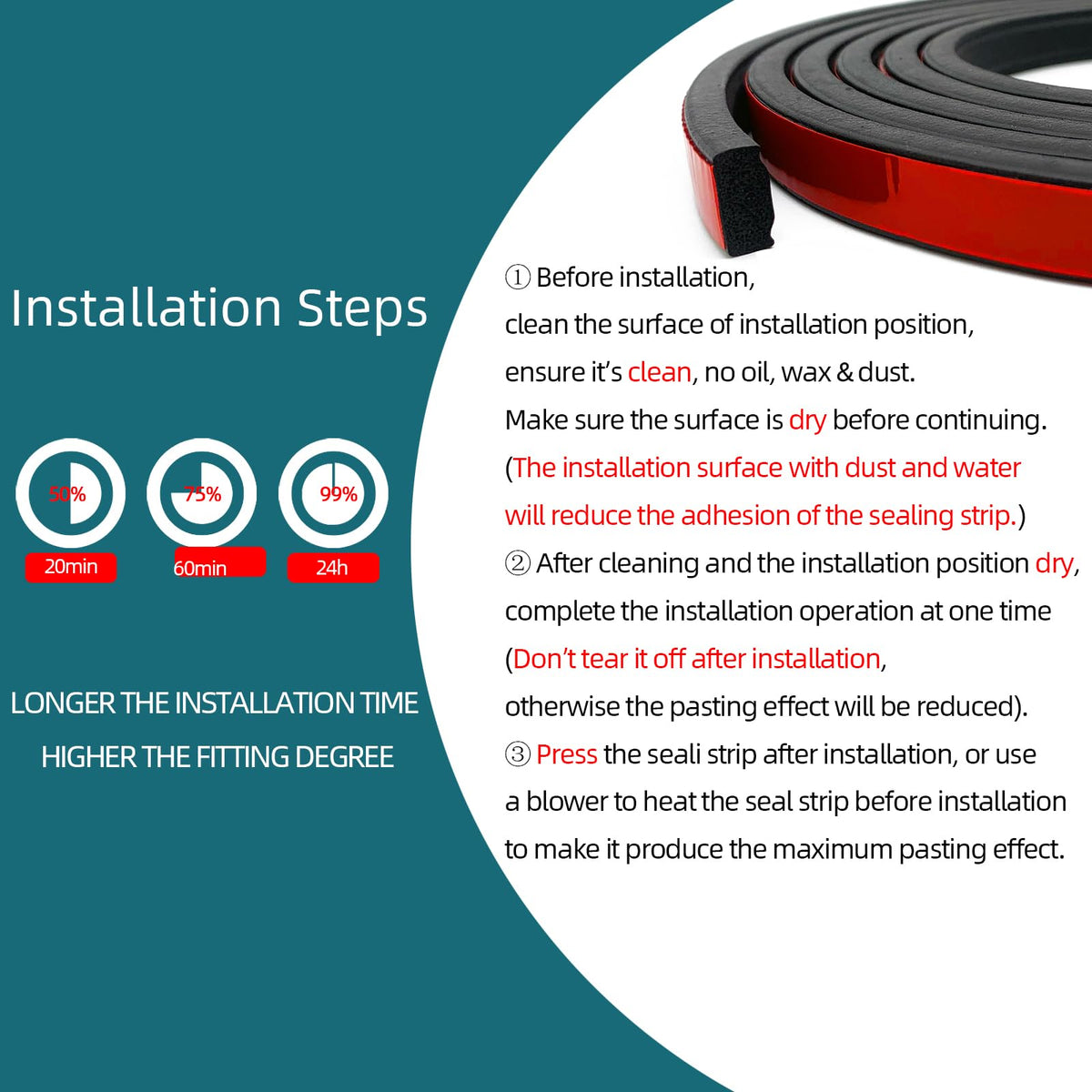 Rectangle Foam Rubber Seal