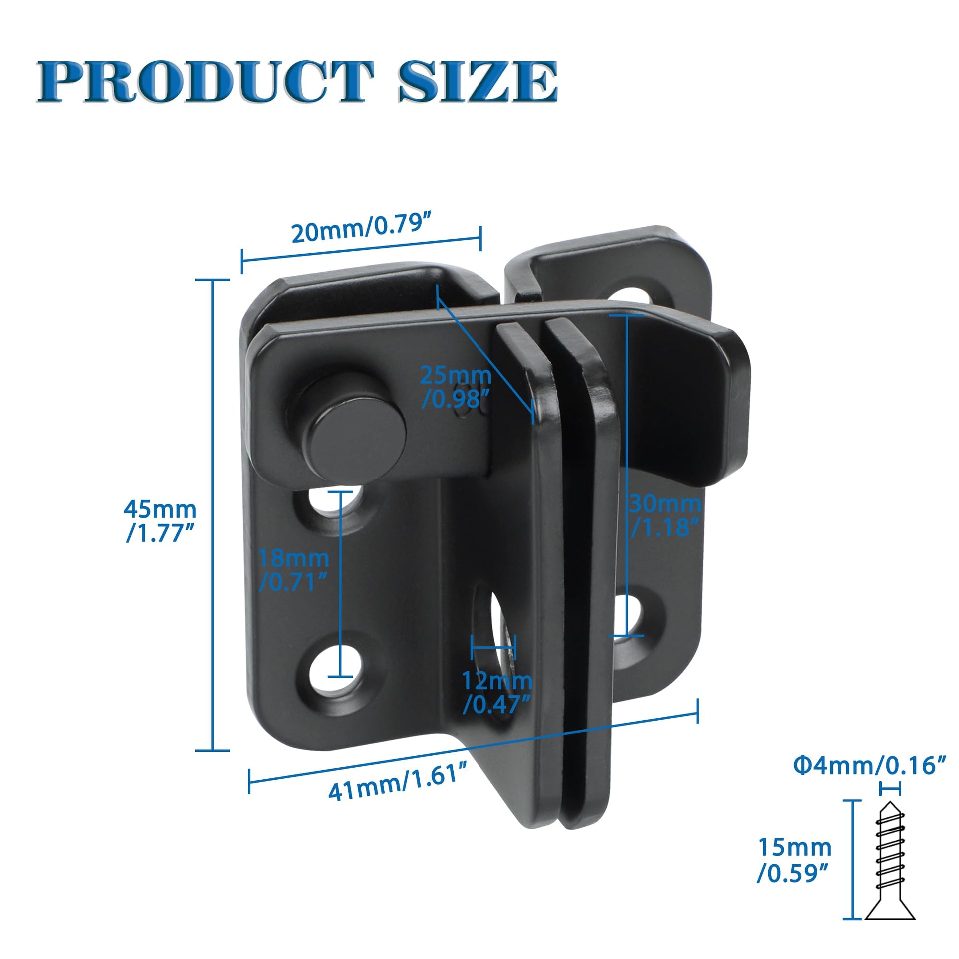 Black Flip Latch Door Latch Heavy Duty Gate Latch Barn Door Lock