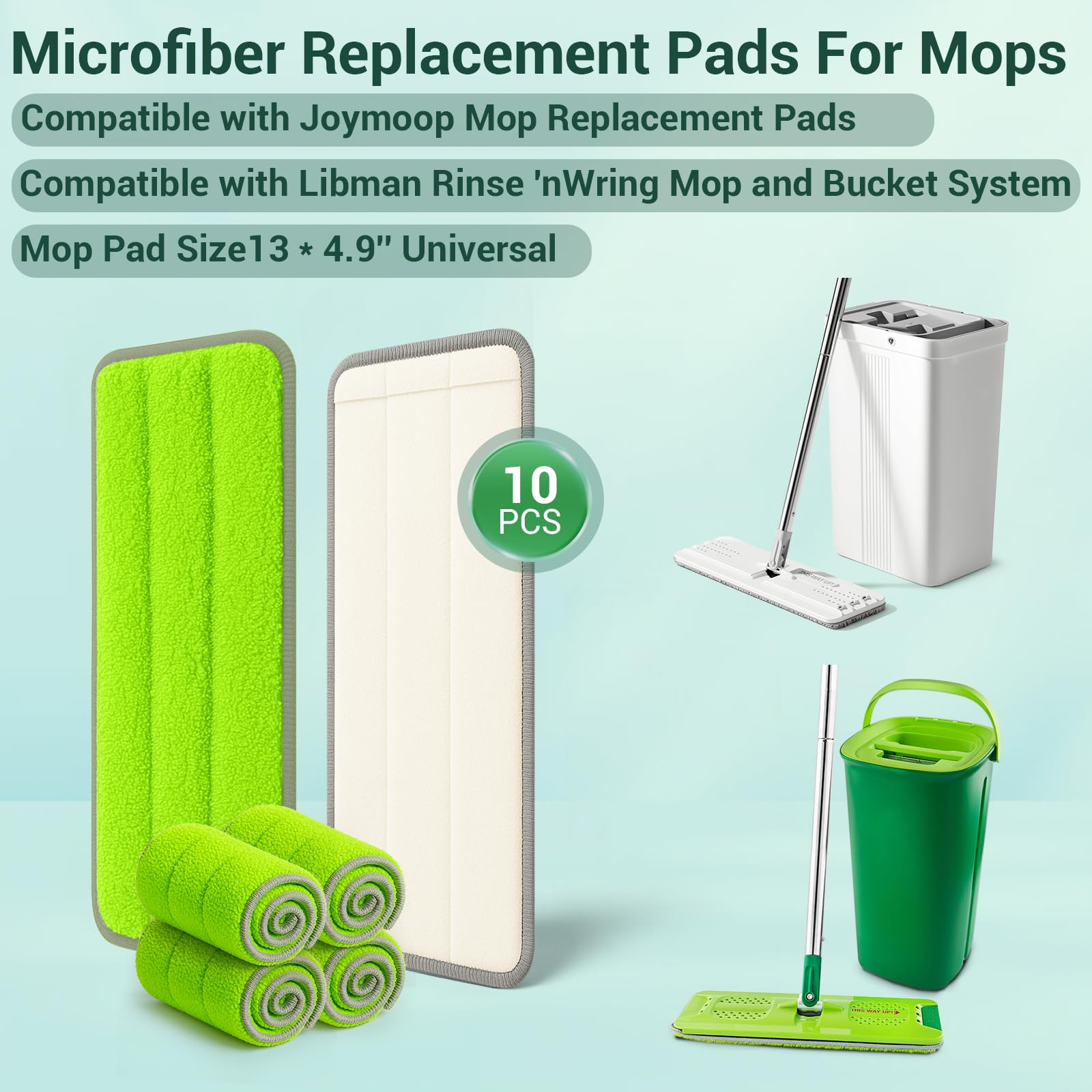 10Pcs Mop Replacement Pads (10 Count)