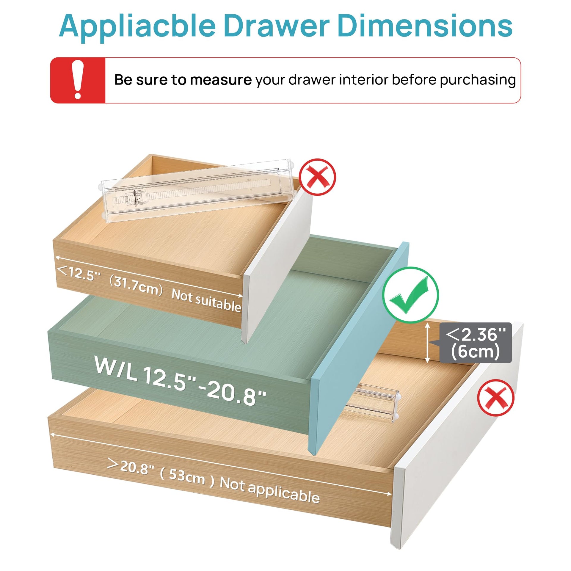 8 Pack Shallow Drawer Dividers (8 Count)