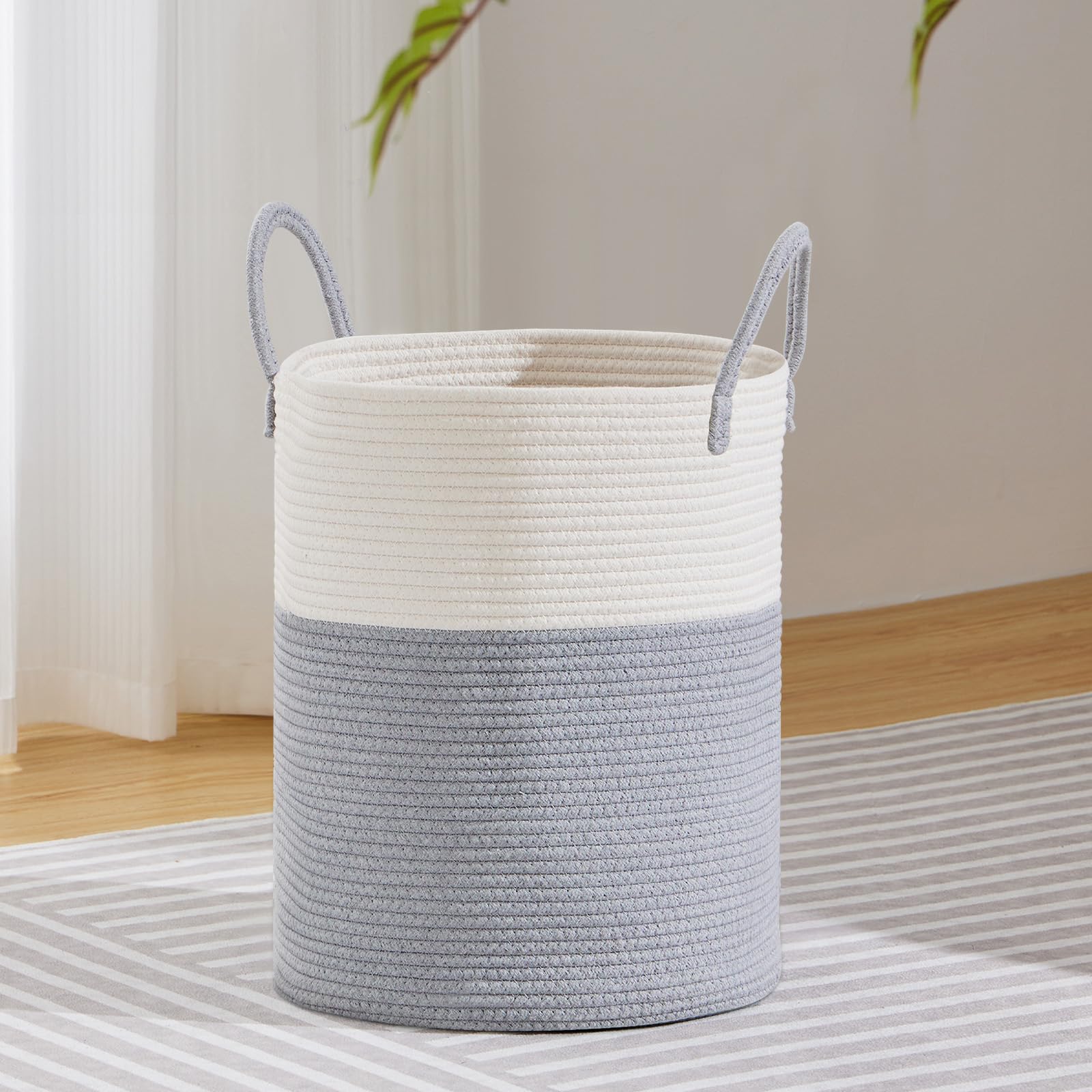 53L Tall Woven Laundry Basket Hamper