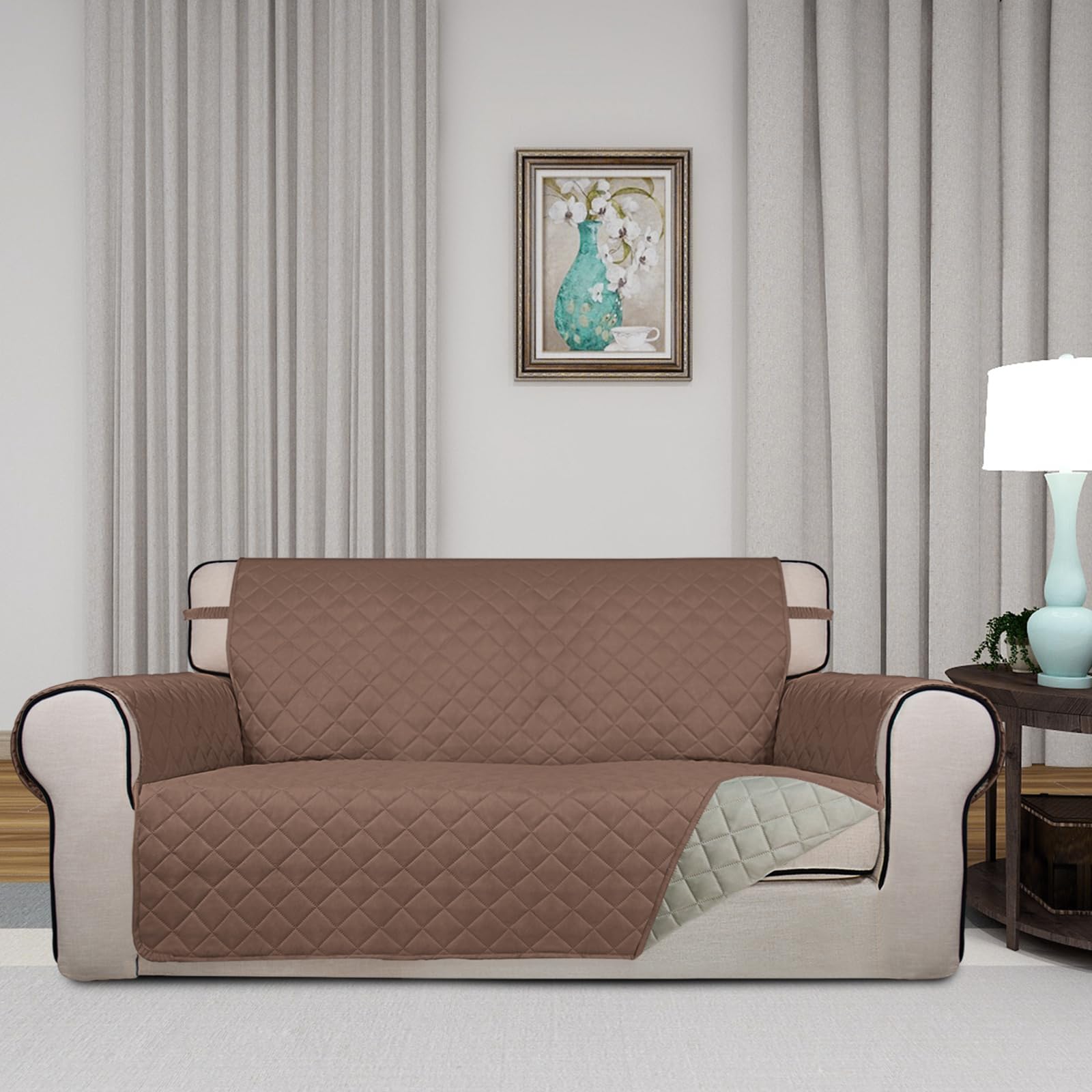 Reversible Quilted Couch Covers for Dogs Loveseat Sofa Cover 54"