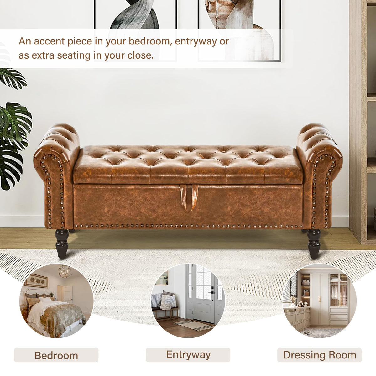 Storage Bedroom Bench for End of Bed