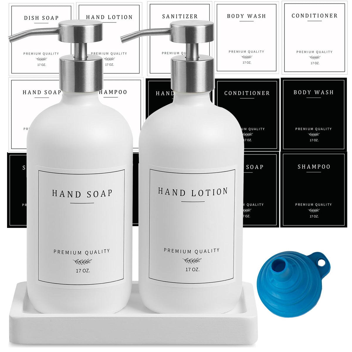Glass Soap Dispenser Bathroom (2 Count)