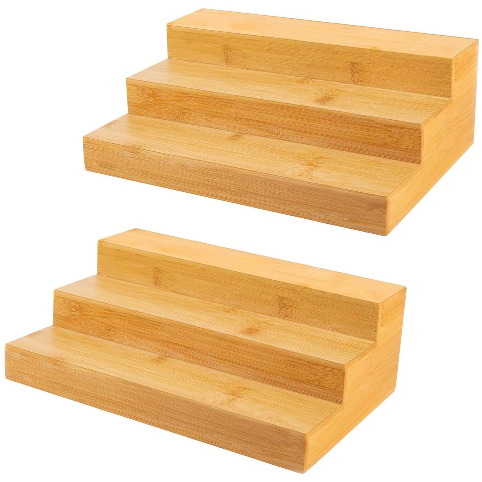 2 Pack Bamboo Spice Rack Organizer for Kitchen Counter (2 Count)