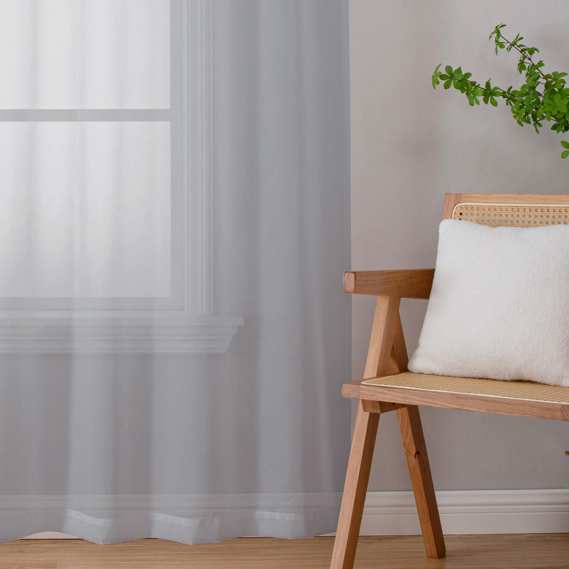Light Grey Sheer Curtains 96 inches Long 2 Panels (2 Count)