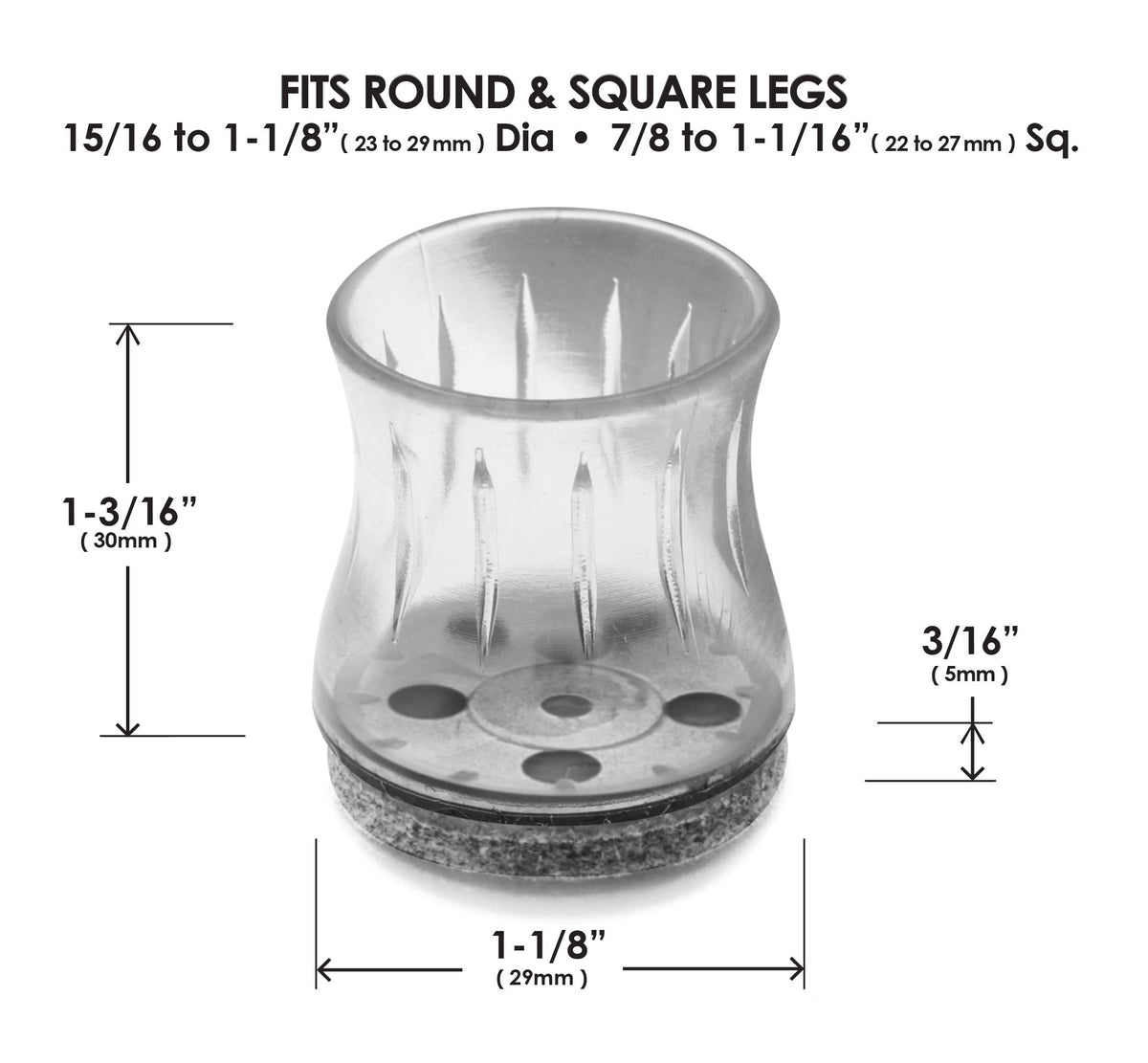 GorillaFelt Chair Leg Floor Protectors for Hardwood Floors
