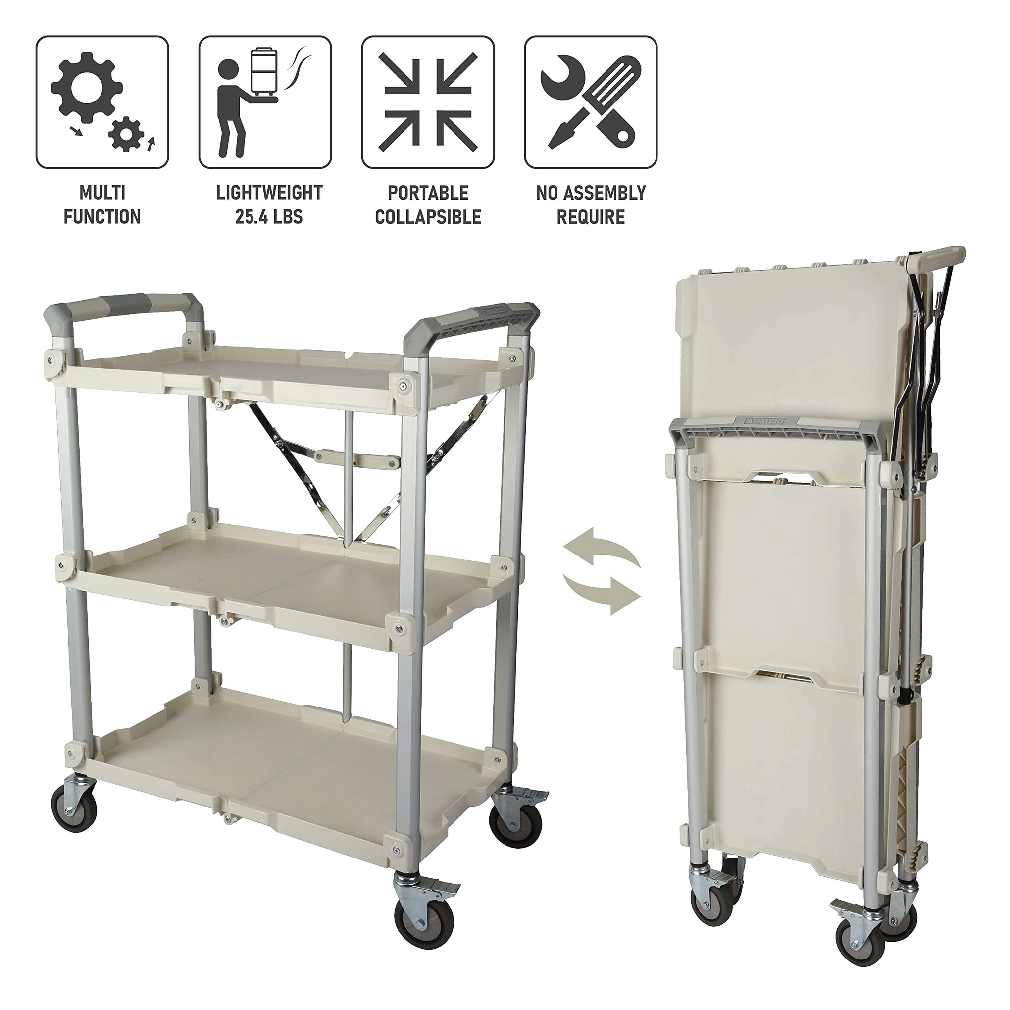 89 355 Pack N Roll Collapsible Service Cart