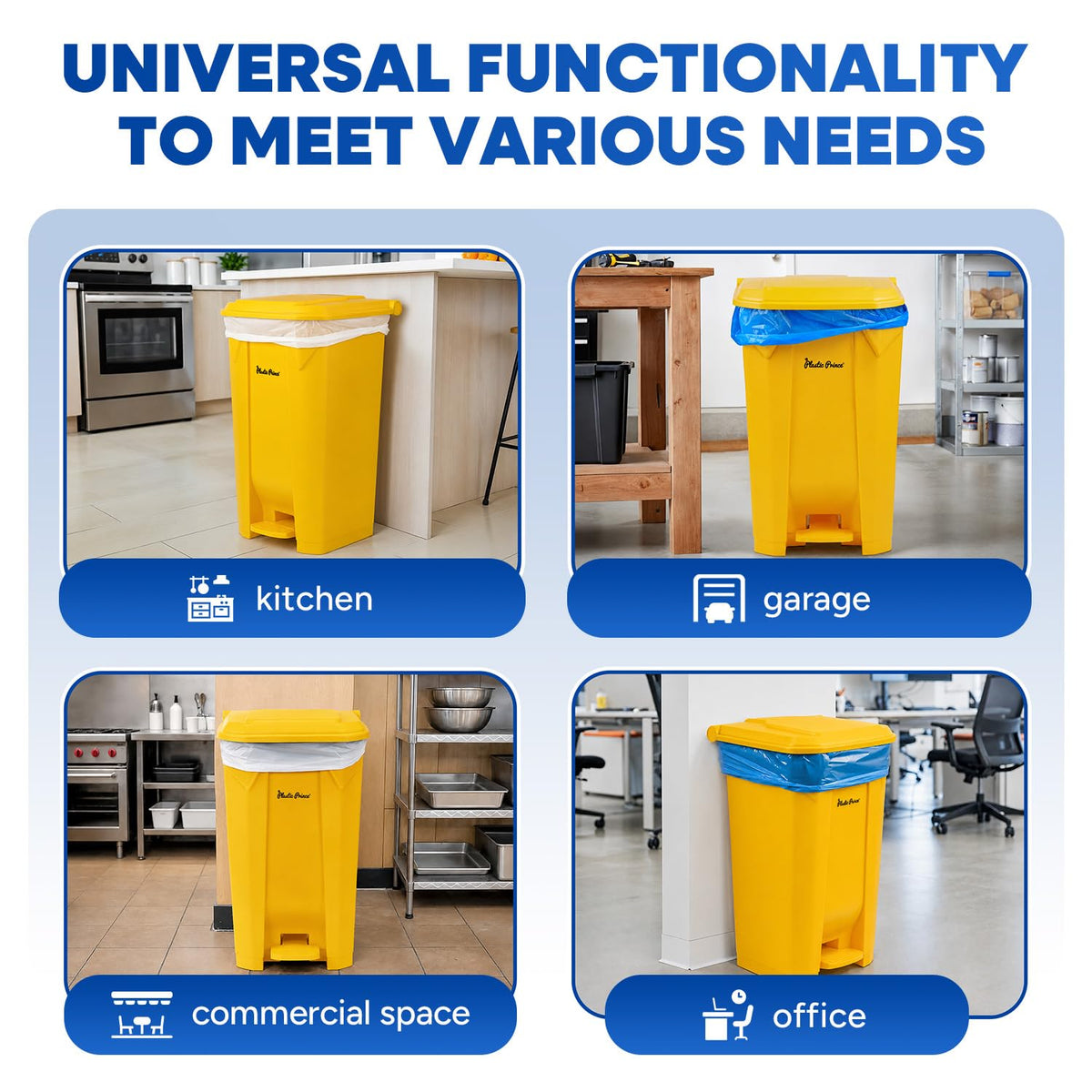 27 Gallon Step On Trash Can with Lid