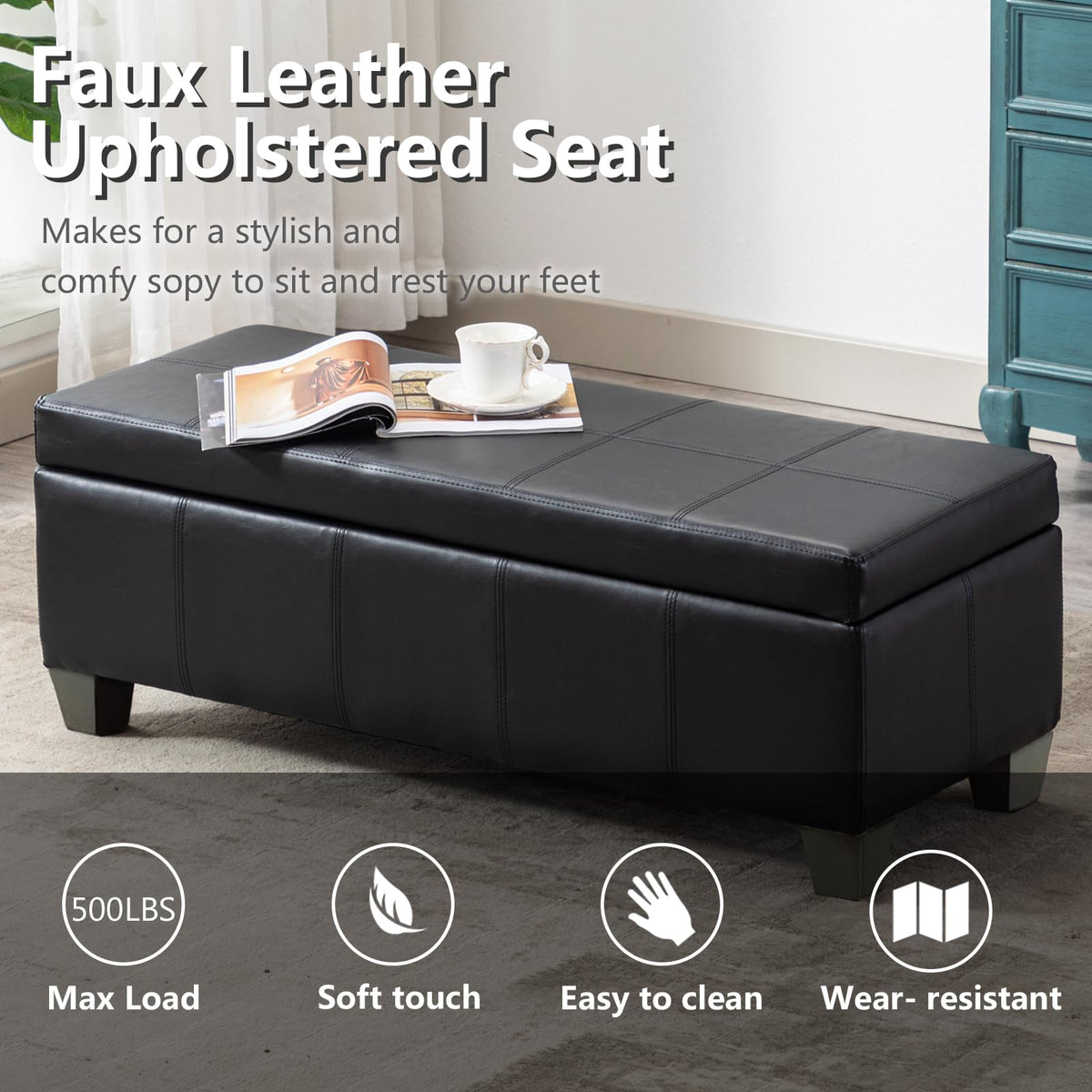 51 Inch Storage Ottoman