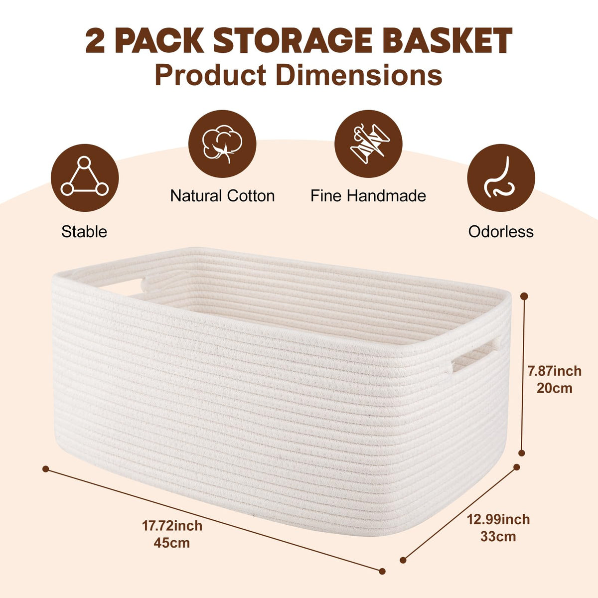 Storage Basket for Shelves (2 Count)