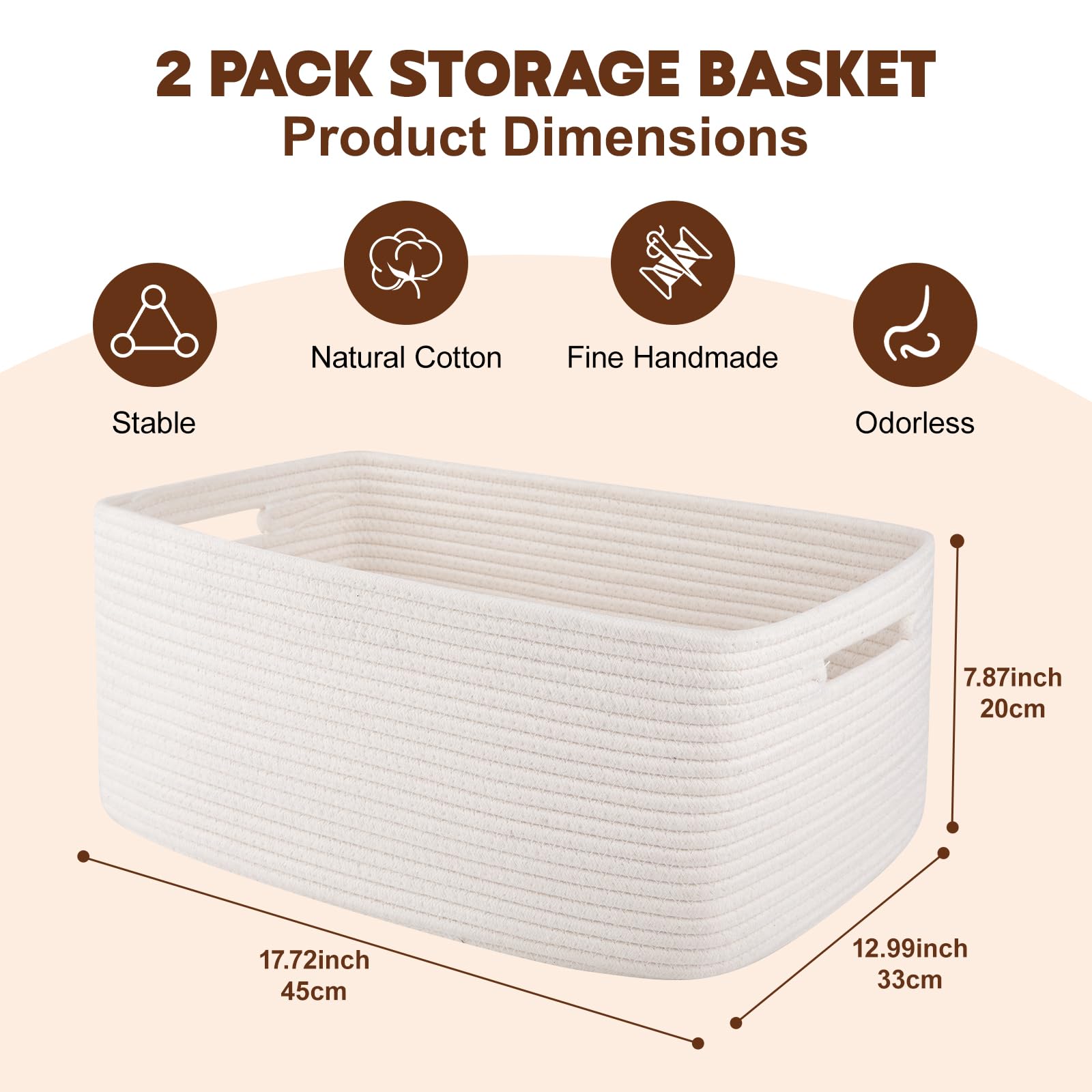 Storage Basket for Shelves (2 Count)