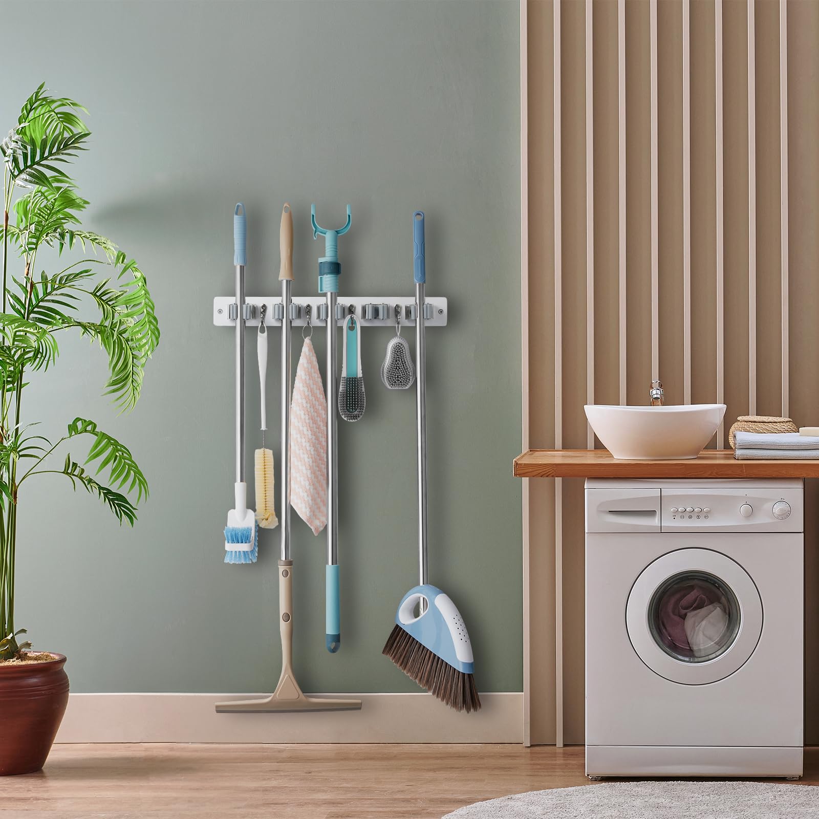 Mop and Broom Holder Wall Mount