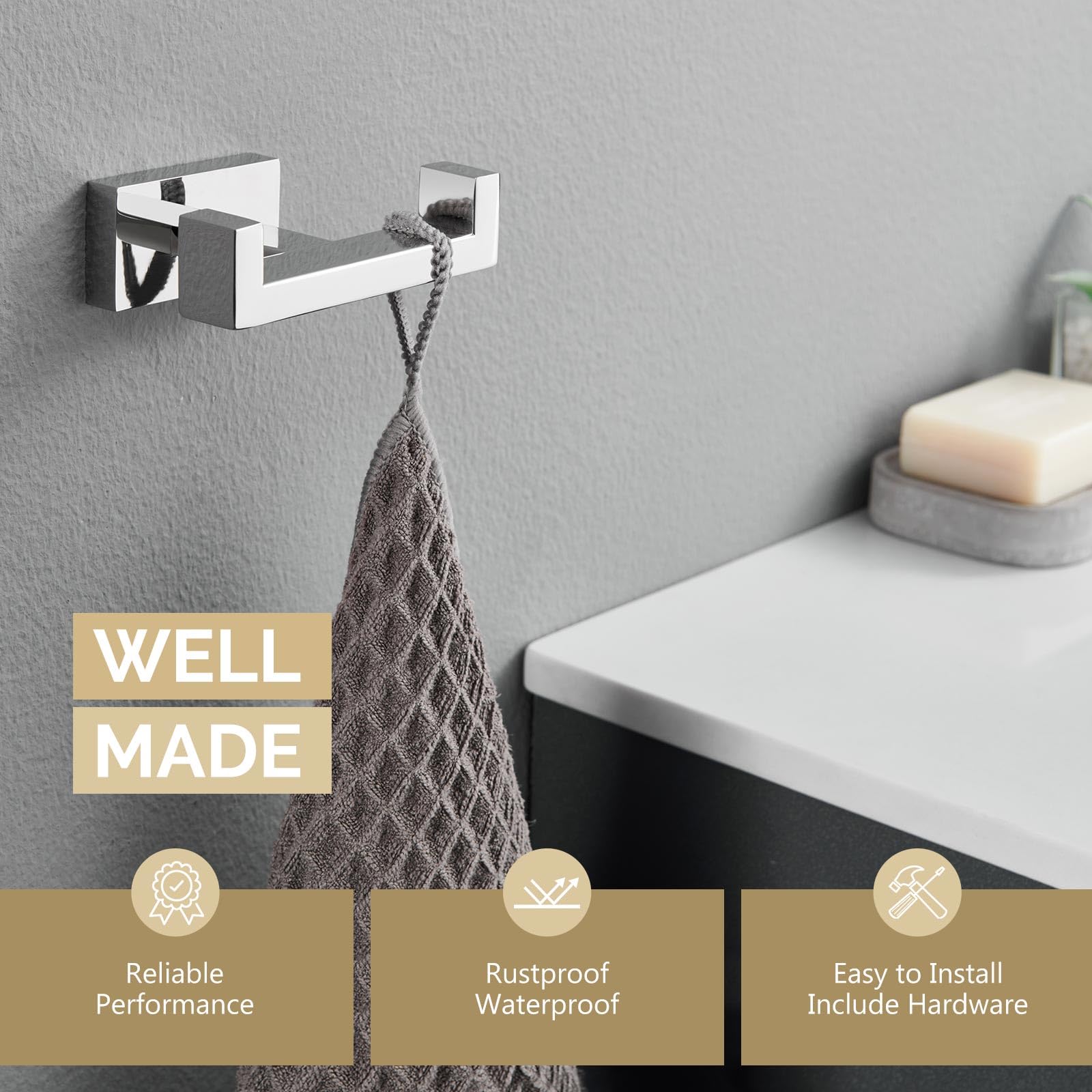 Bathroom Towel Double Hook