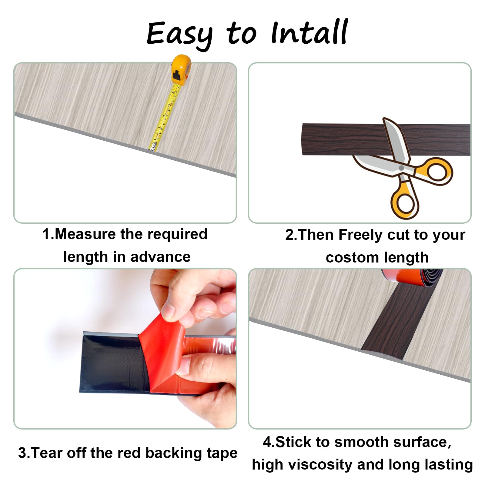Floor Transition Strip & Self Adhesive Floor Vinyl Floor Edge Trim Laminate Floor Gap Covering Joining Strip (236 Foot)
