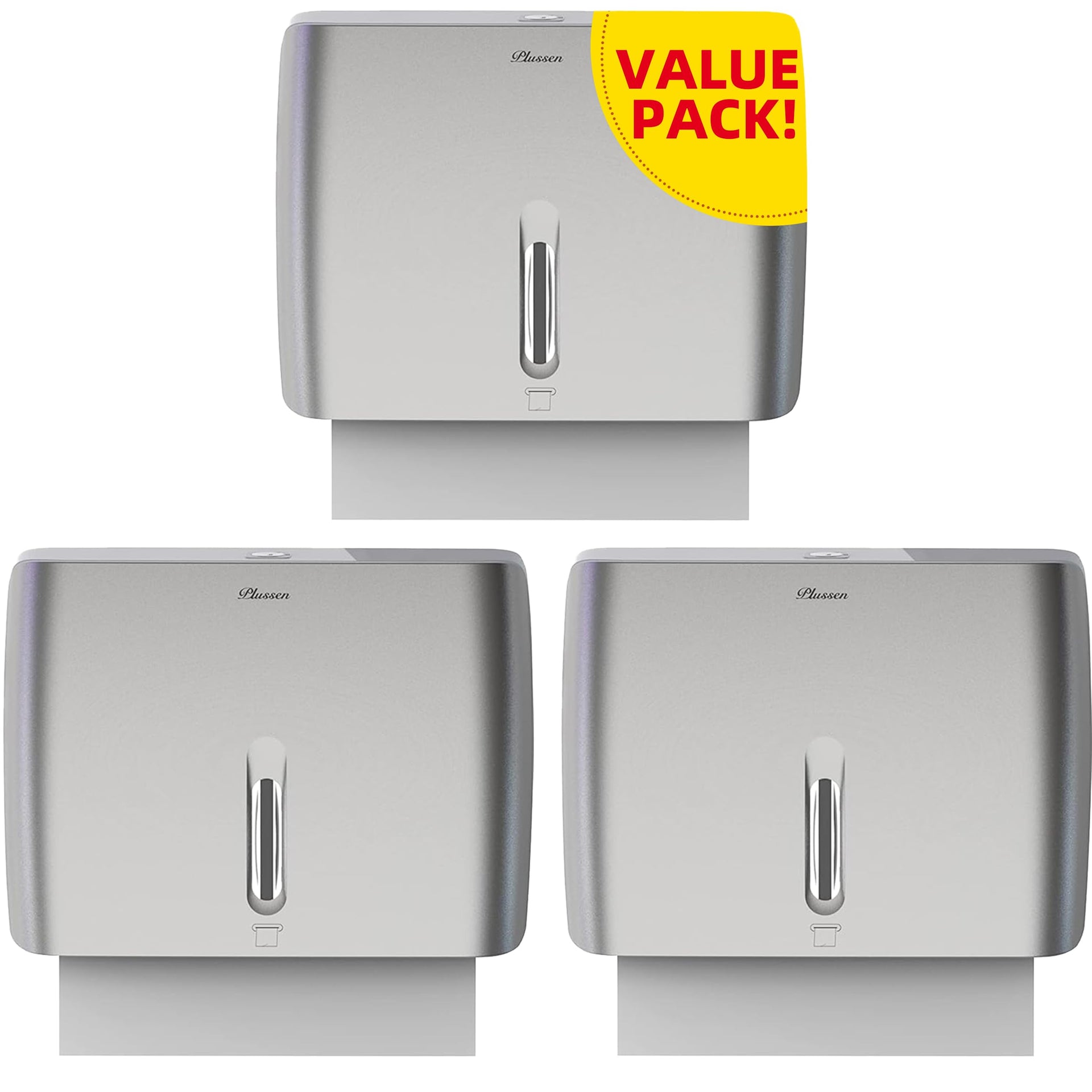 Multifold Paper Towel Dispenser Wall Surface Mounted Compatible with Manual Z Fold C Folded Tri Fold Dispensing for Home Bathroom Case of 3 Dispenser (3 Count)