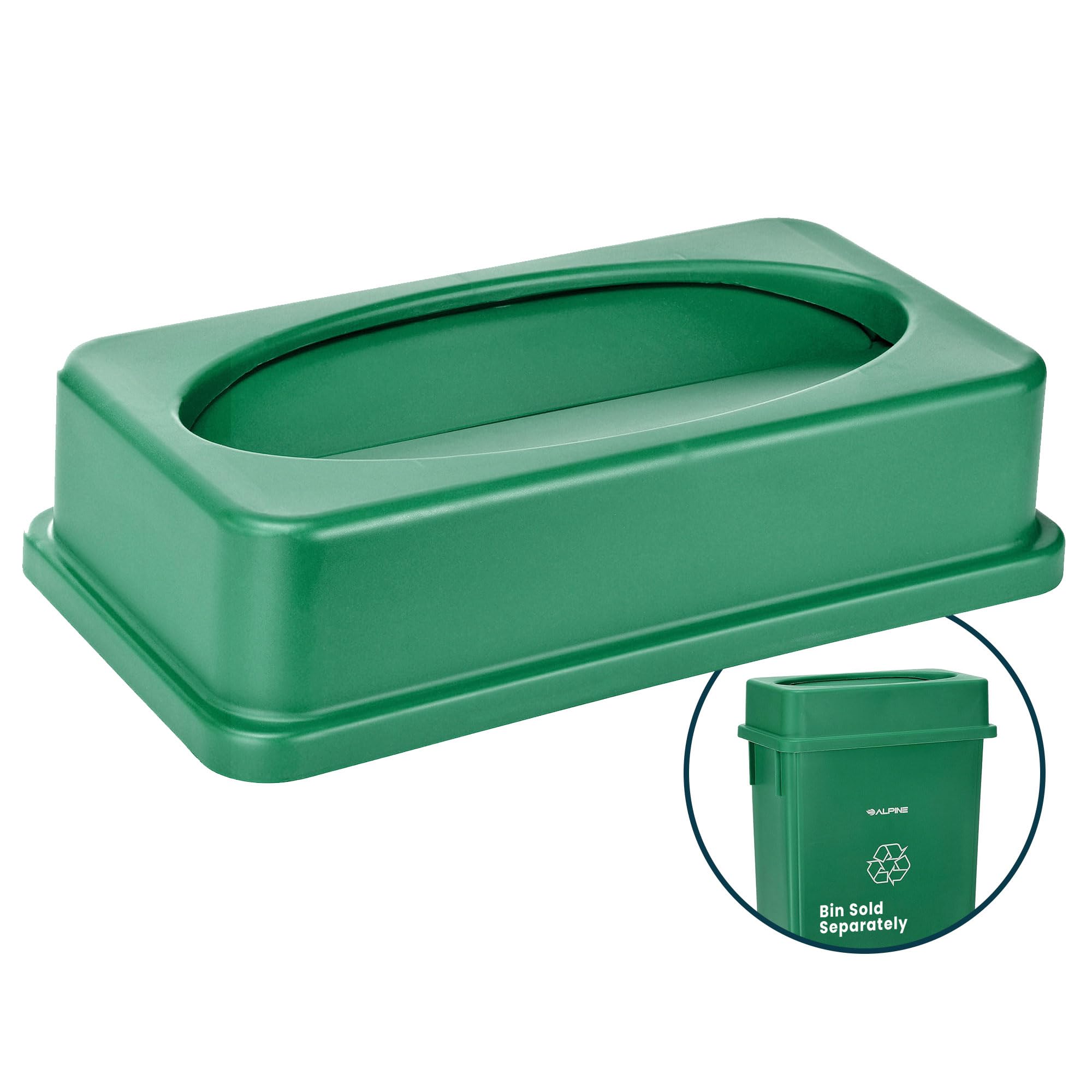 Slim Trash Can Lid for 16 to 23 Gallon Green Indoor Recycle Bin