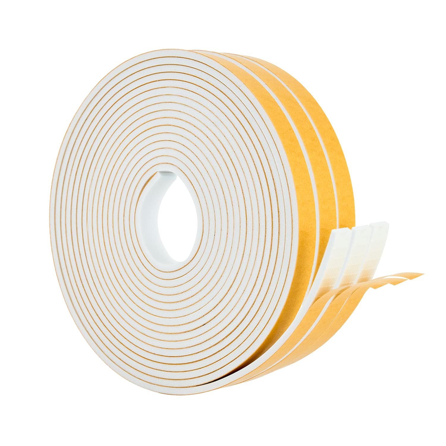 High Density Foam Weather Stripping Door Seal Strip Insulation Tape Roll for Insulating Door Frame (50 Foot)