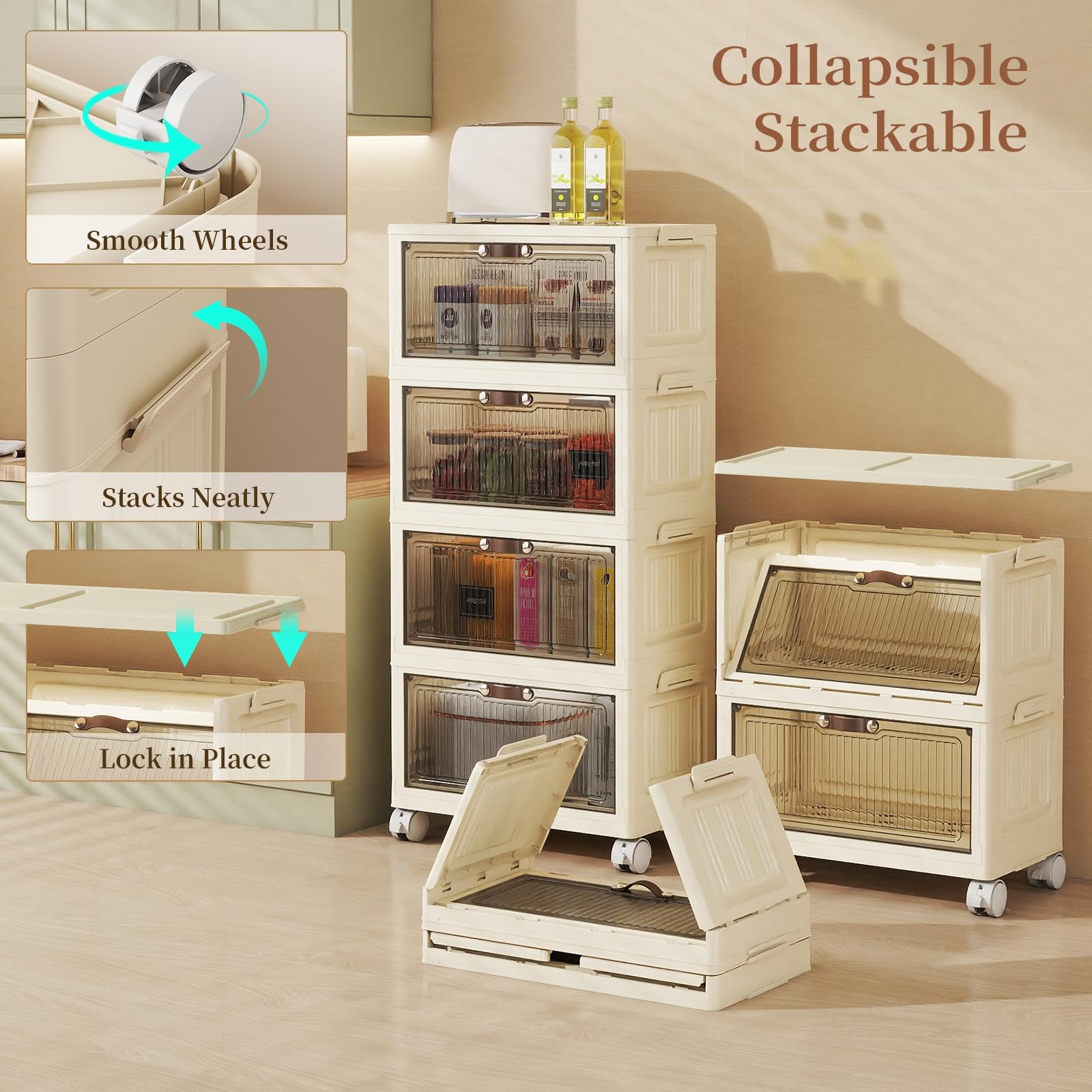 4 Tier 48QT Storage Bins with Lids (4 Count)