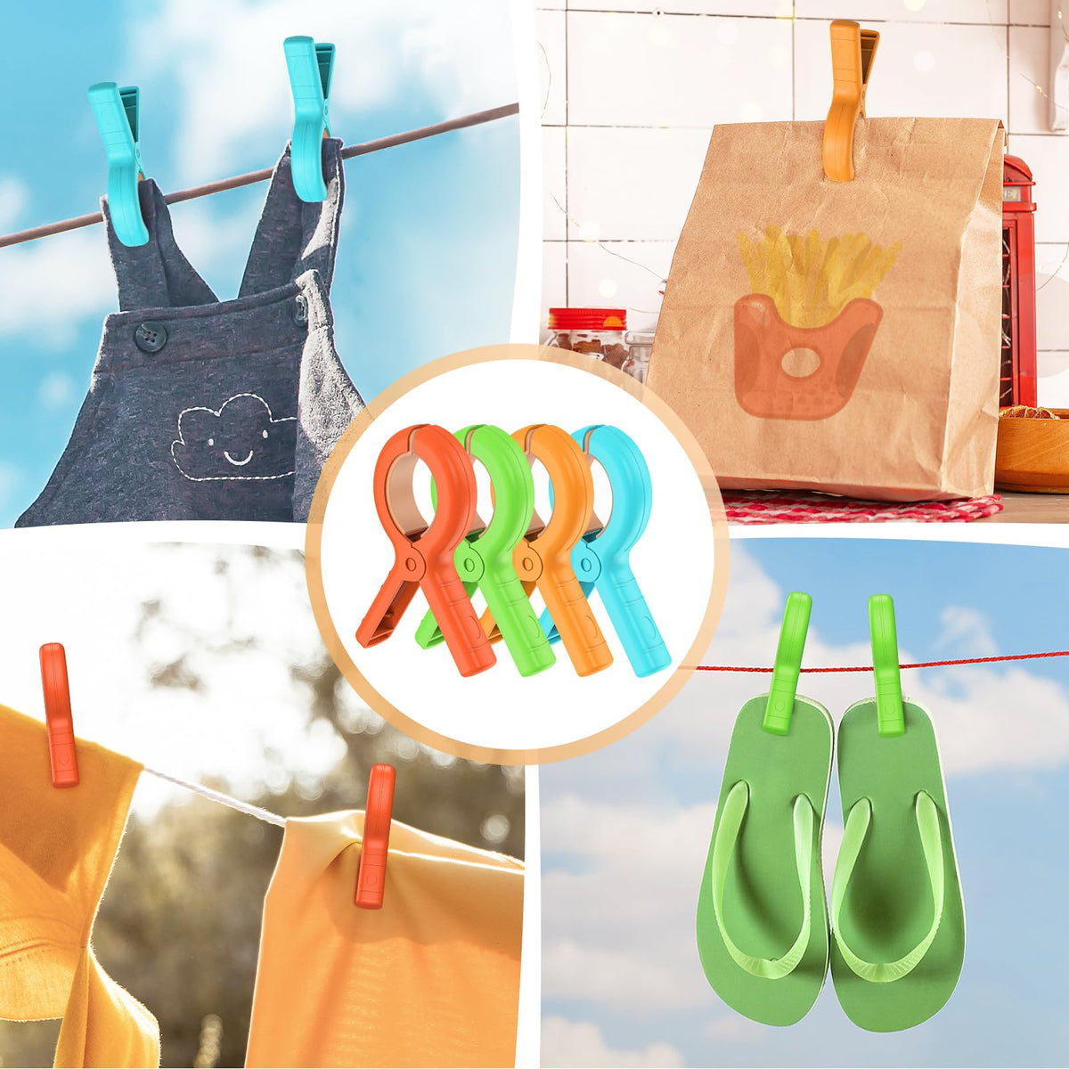 12 Pcs Beach Towel Clips for Beach Chairs (12 Count)